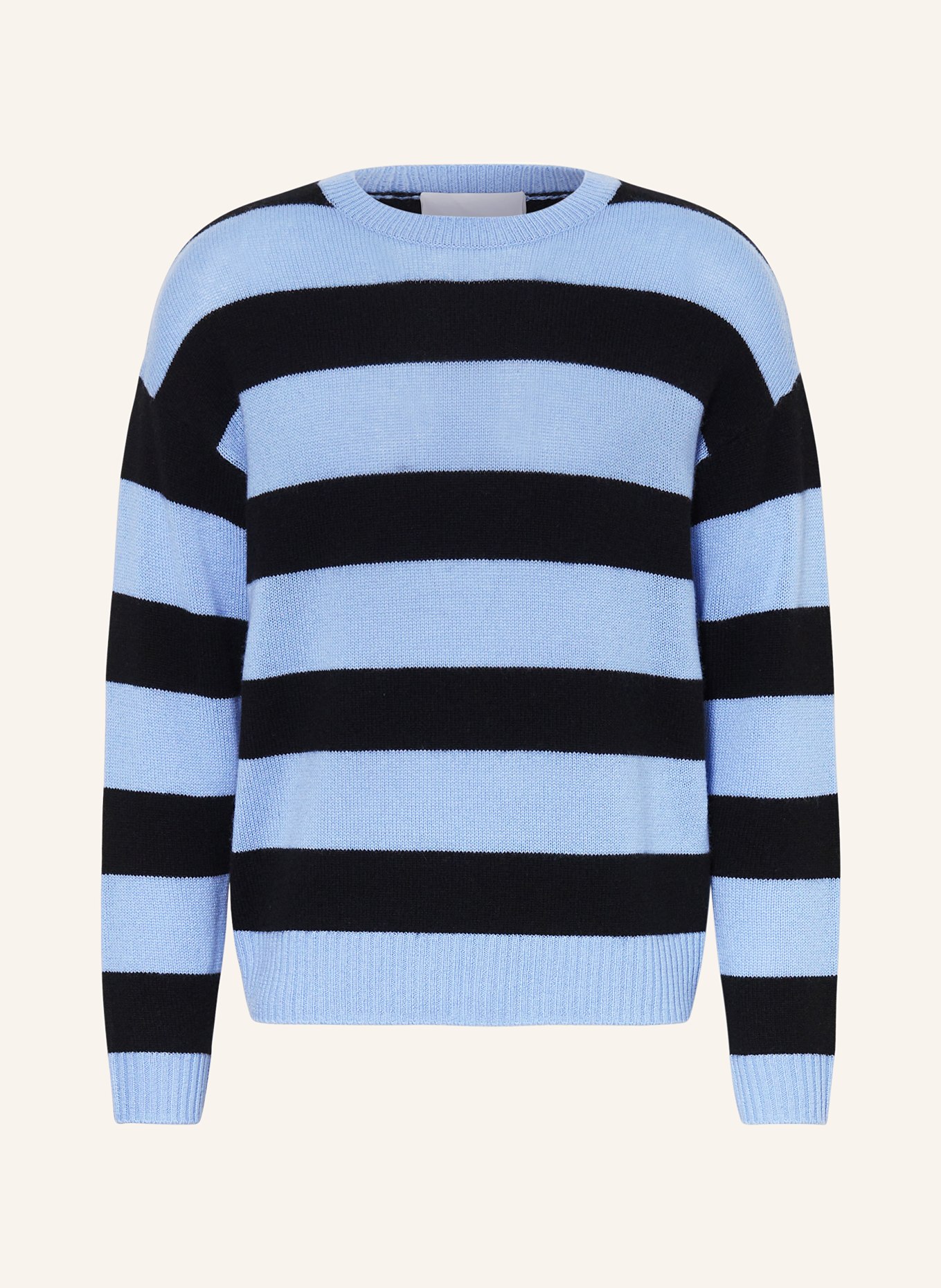 CLOSED Kasjmiertrui: LICHTBLAUW / ZWART