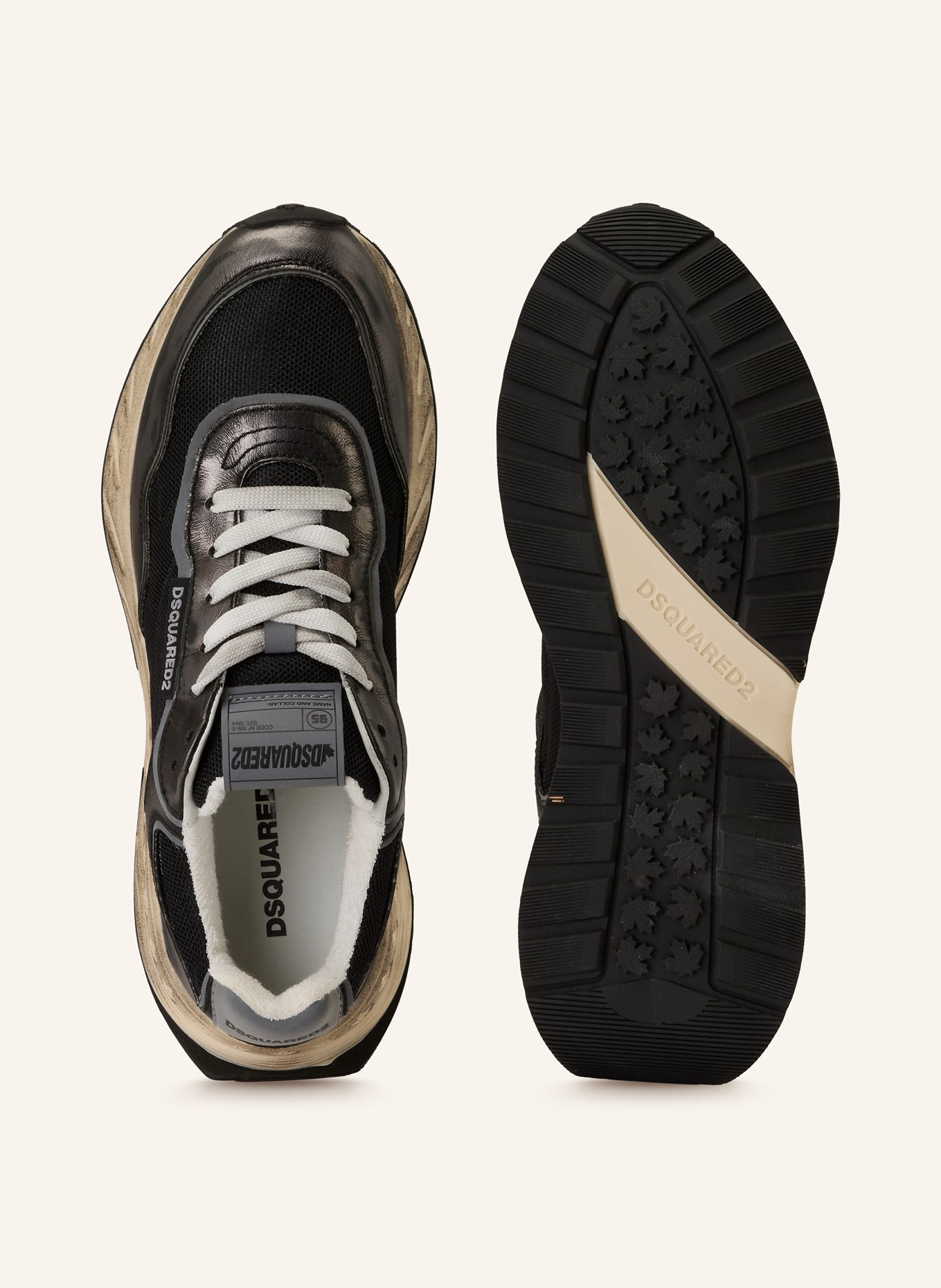 DSQUARED2 sneaker: BLACK / DARK GRAY