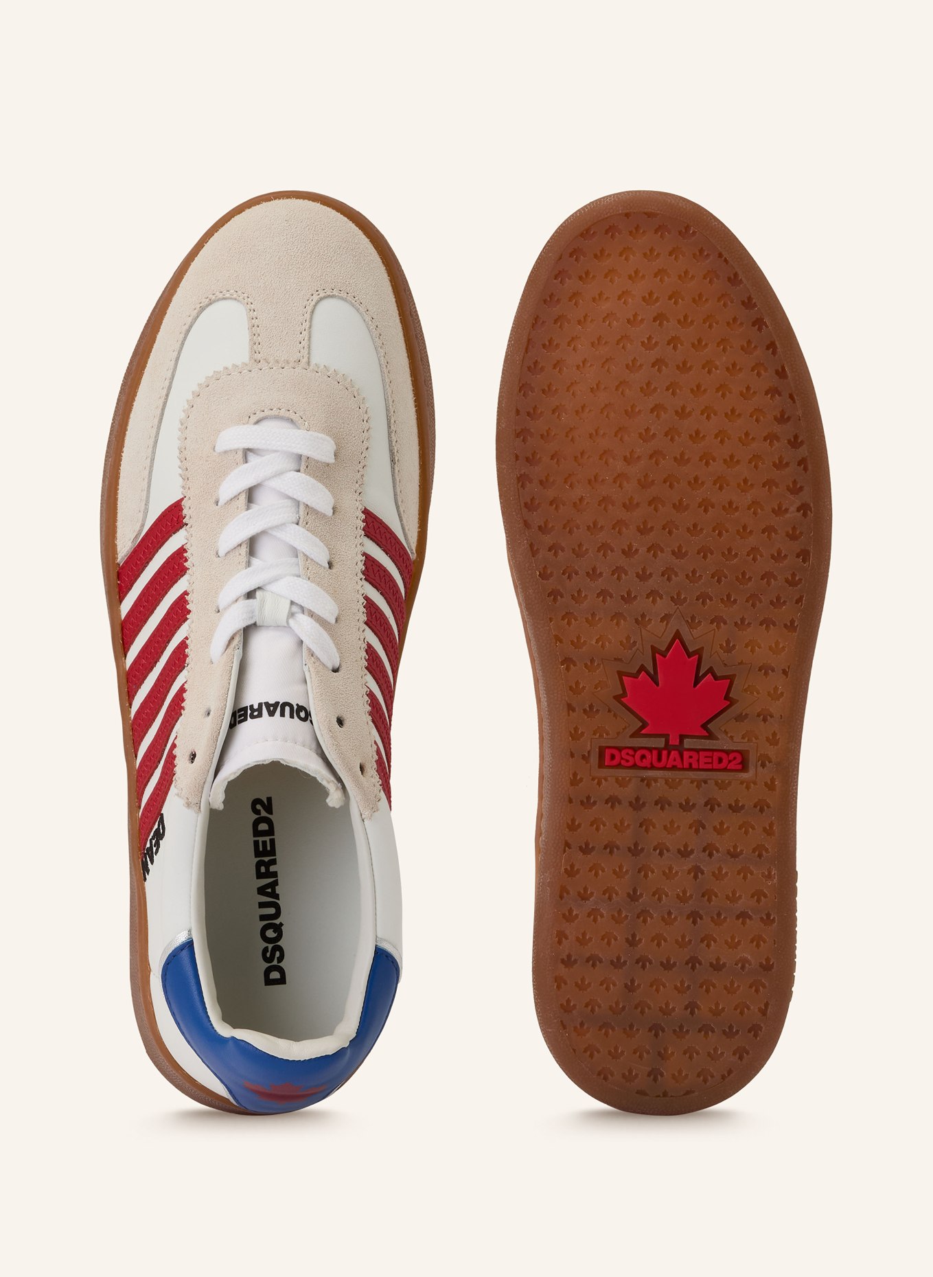 DSQUARED2 Sneaker: WEISS / ROT / BLAU