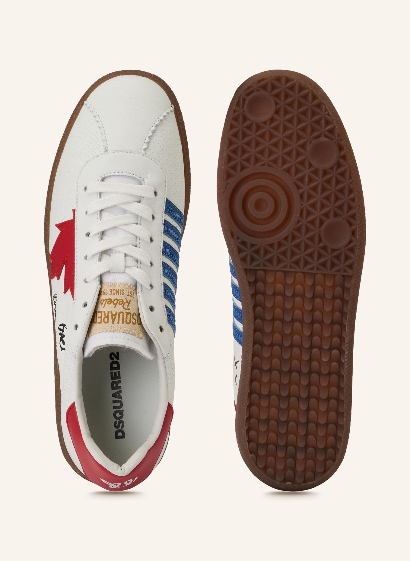 DSQUARED2 Sneaker: WEISS / ROT / BLAU