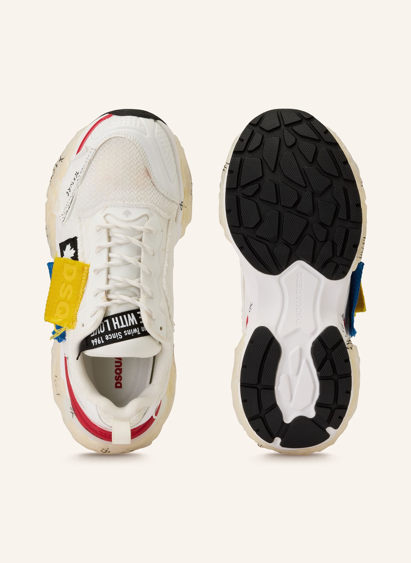 DSQUARED2 trampki: BIAŁY / CZERWONY / CZARNY