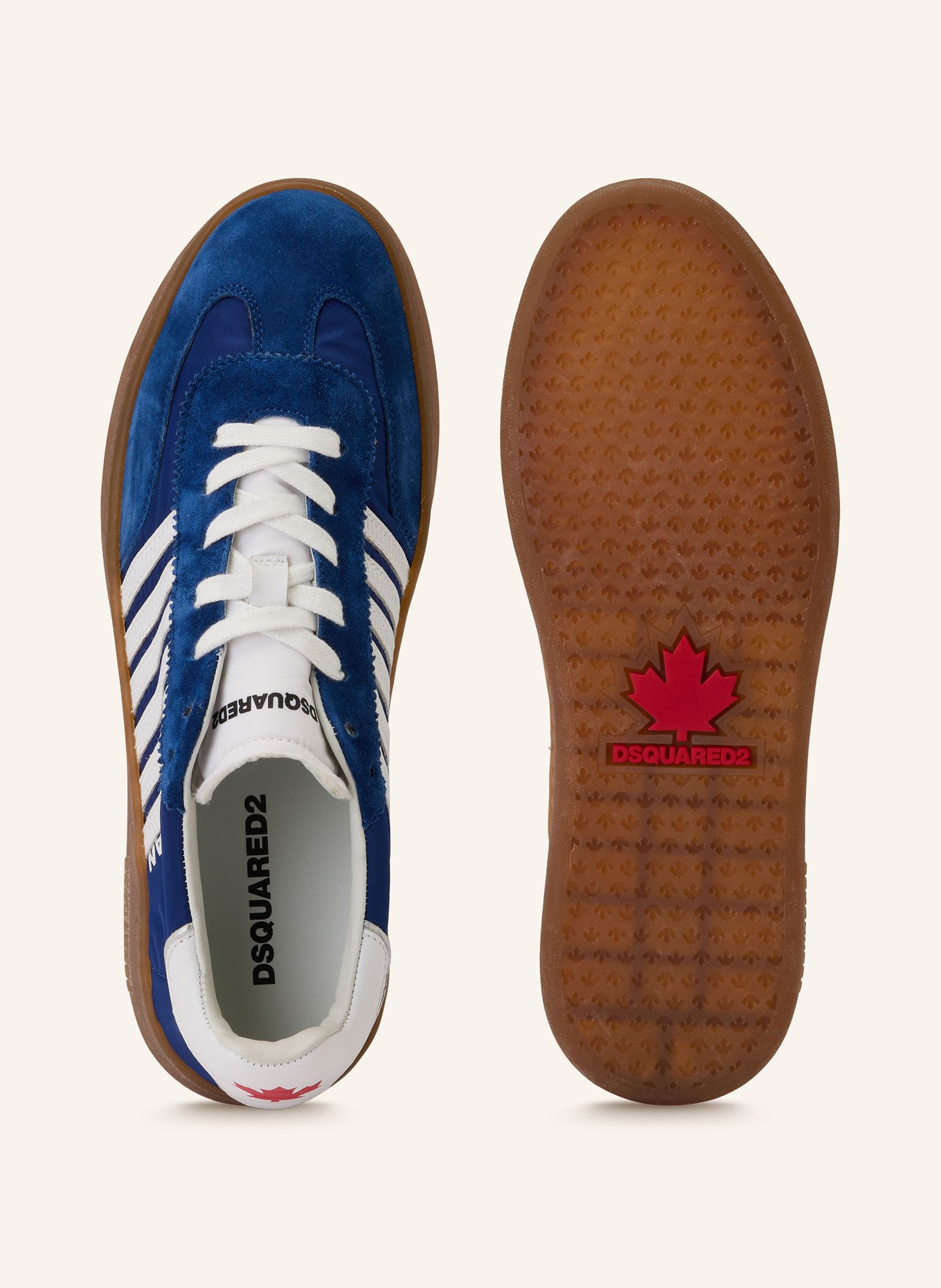 DSQUARED2 baskets: BLEU FONCÉ / BLANC