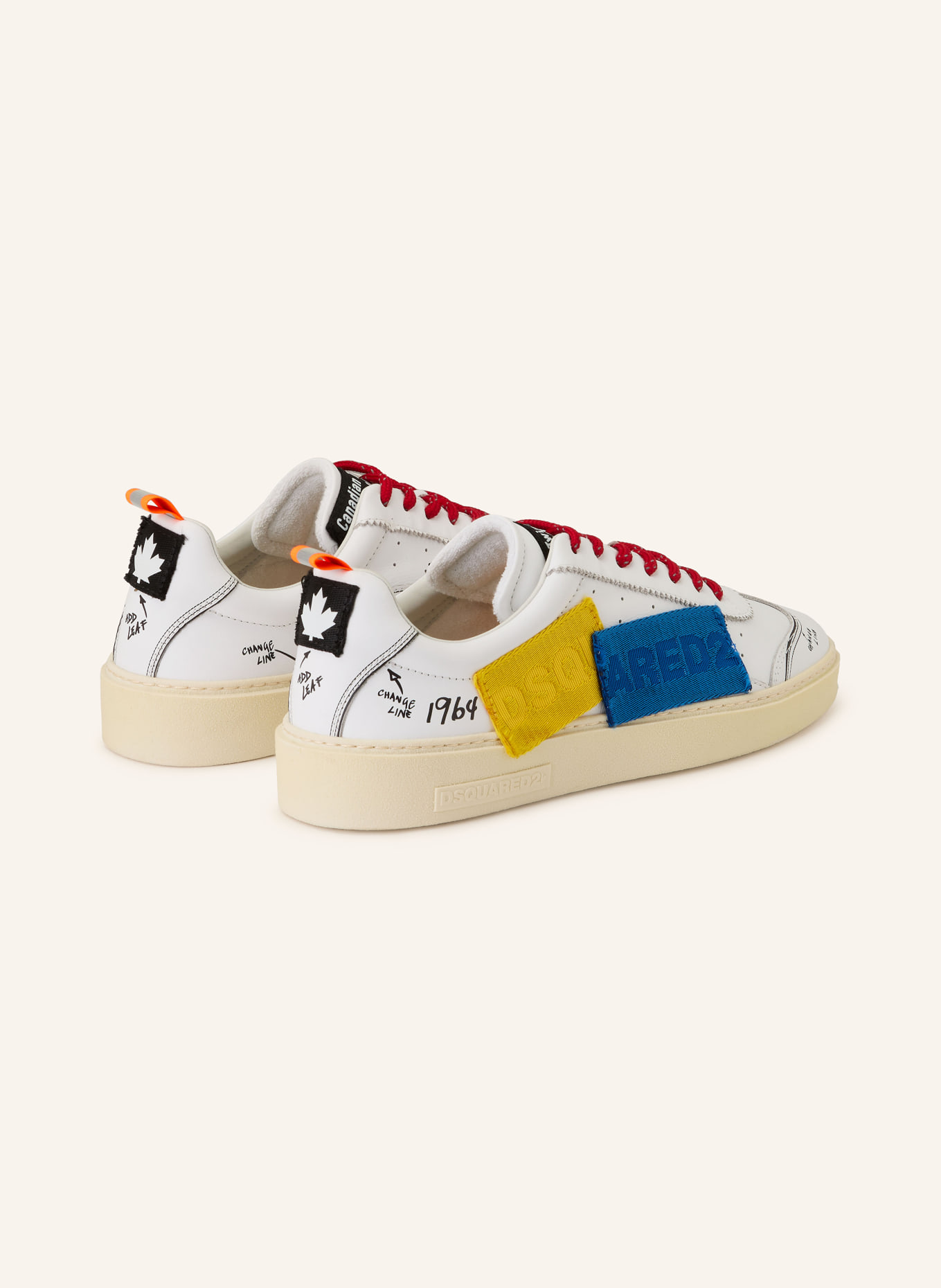 DSQUARED2 sneaker: WHITE / DARK YELLOW / BLUE