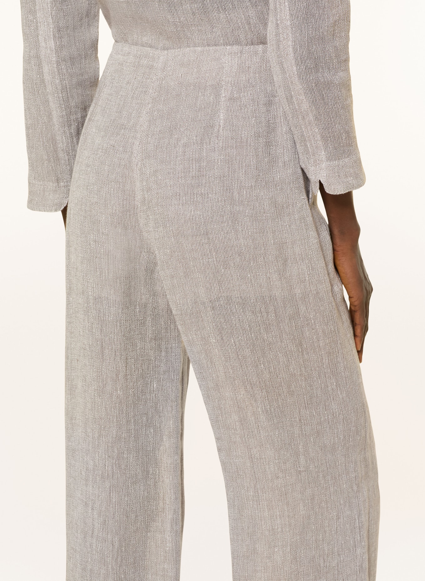 EMPORIO ARMANI plátěné kalhoty: ČERNOŠEDÁ