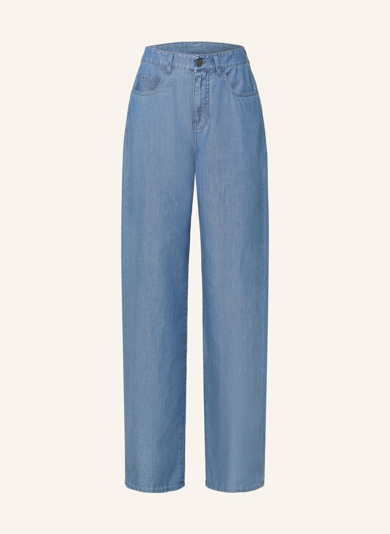 EMPORIO ARMANI Wide Leg Jeans: MB003 Light Blue Denim