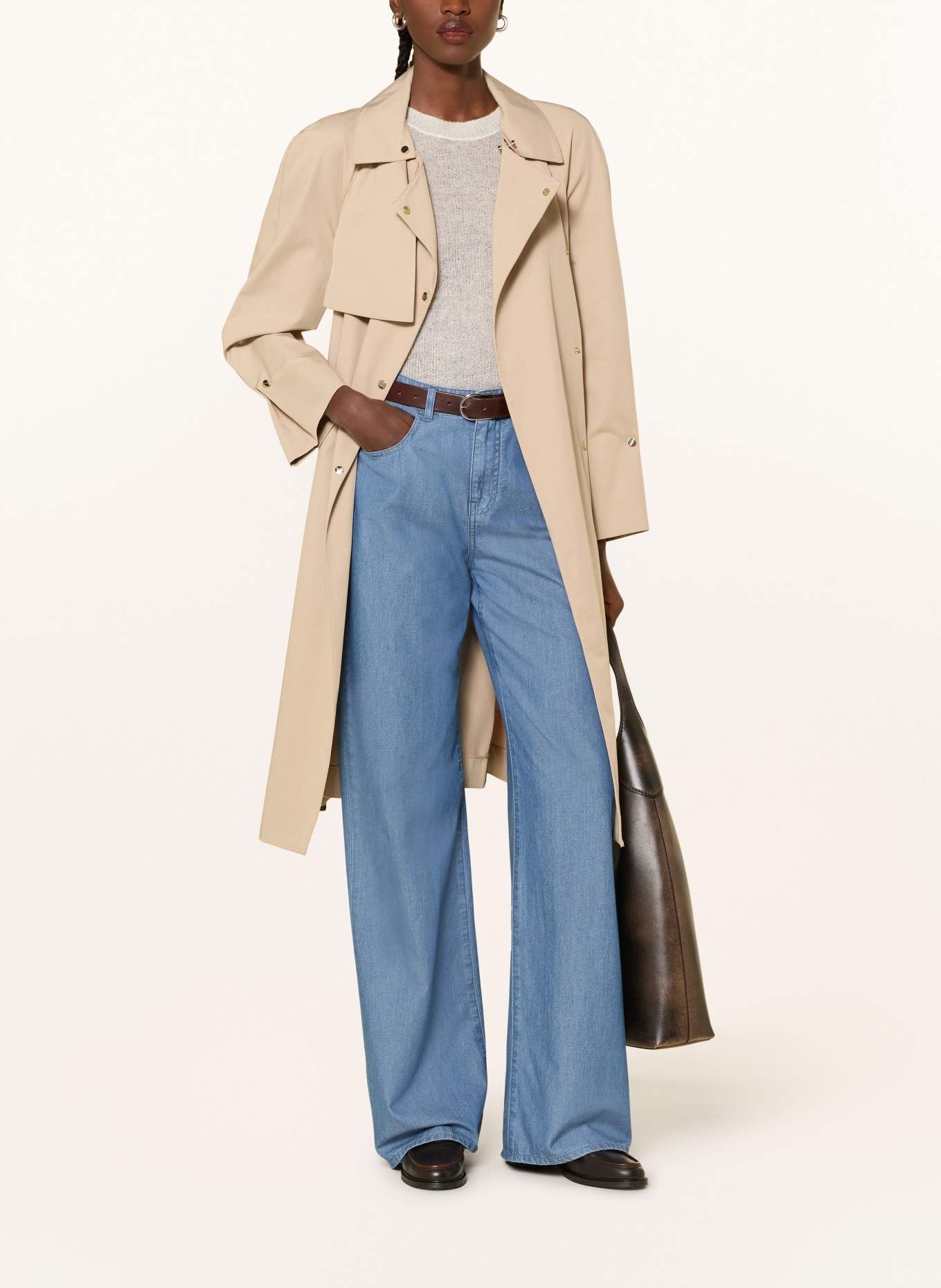 EMPORIO ARMANI Wide Leg Jeans: MB003 Light Blue Denim