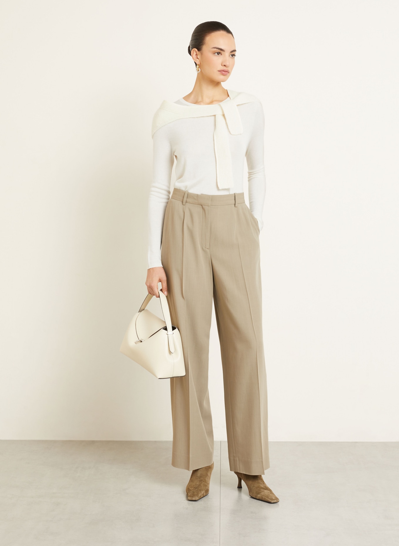 IRIS von ARNIM Cashmere-Pullover LAUREEN mit Seide: CREME