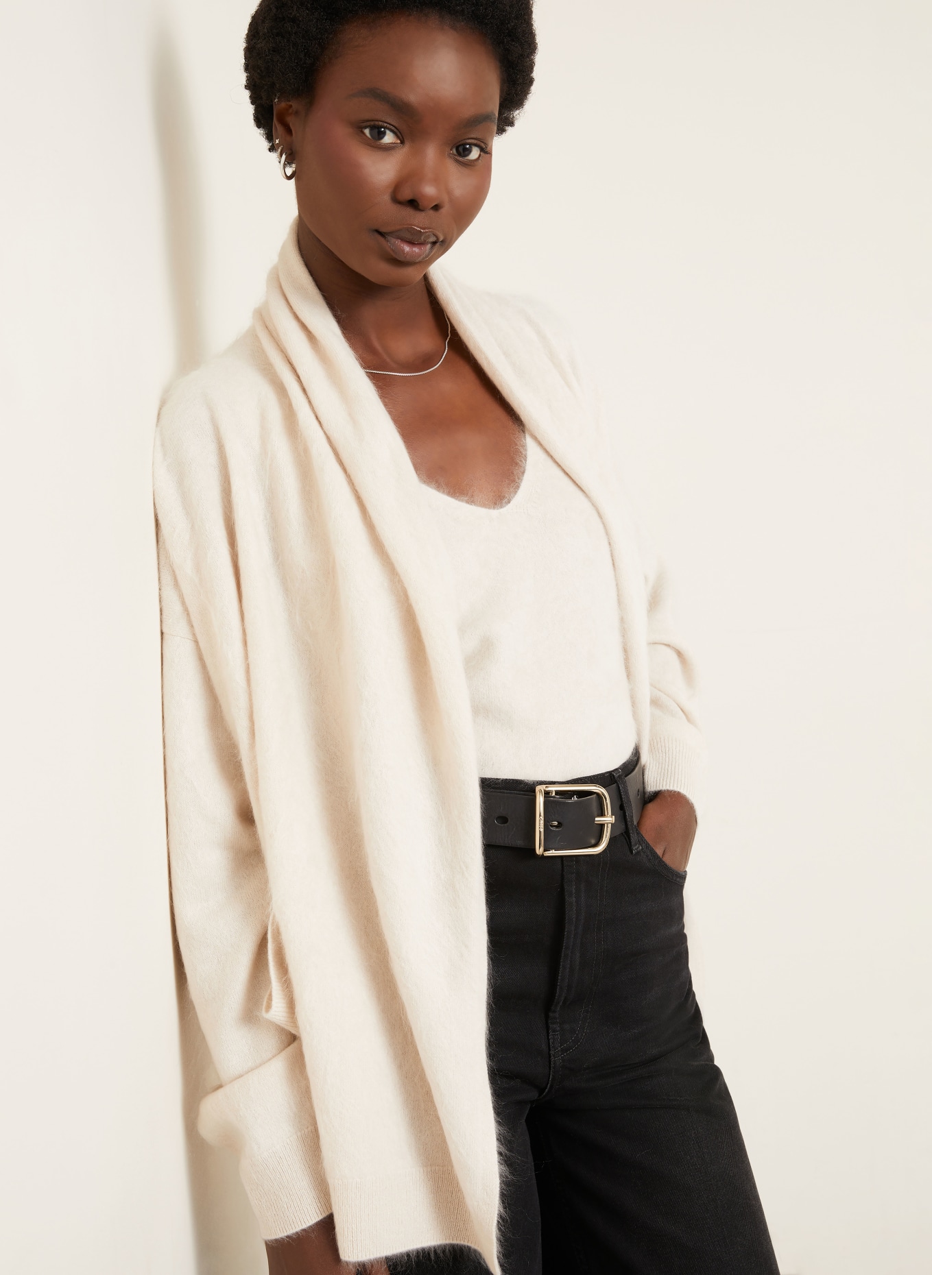 IRIS von ARNIM Housse tricotée KAMELIA en cachemire: CRÈME