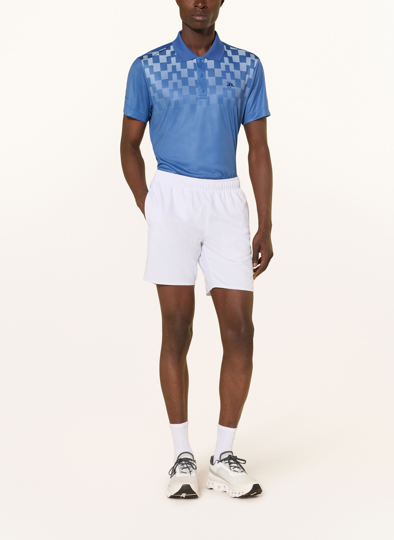 J.LINDEBERG Funktions-Poloshirt: BLAU / HELLBLAU