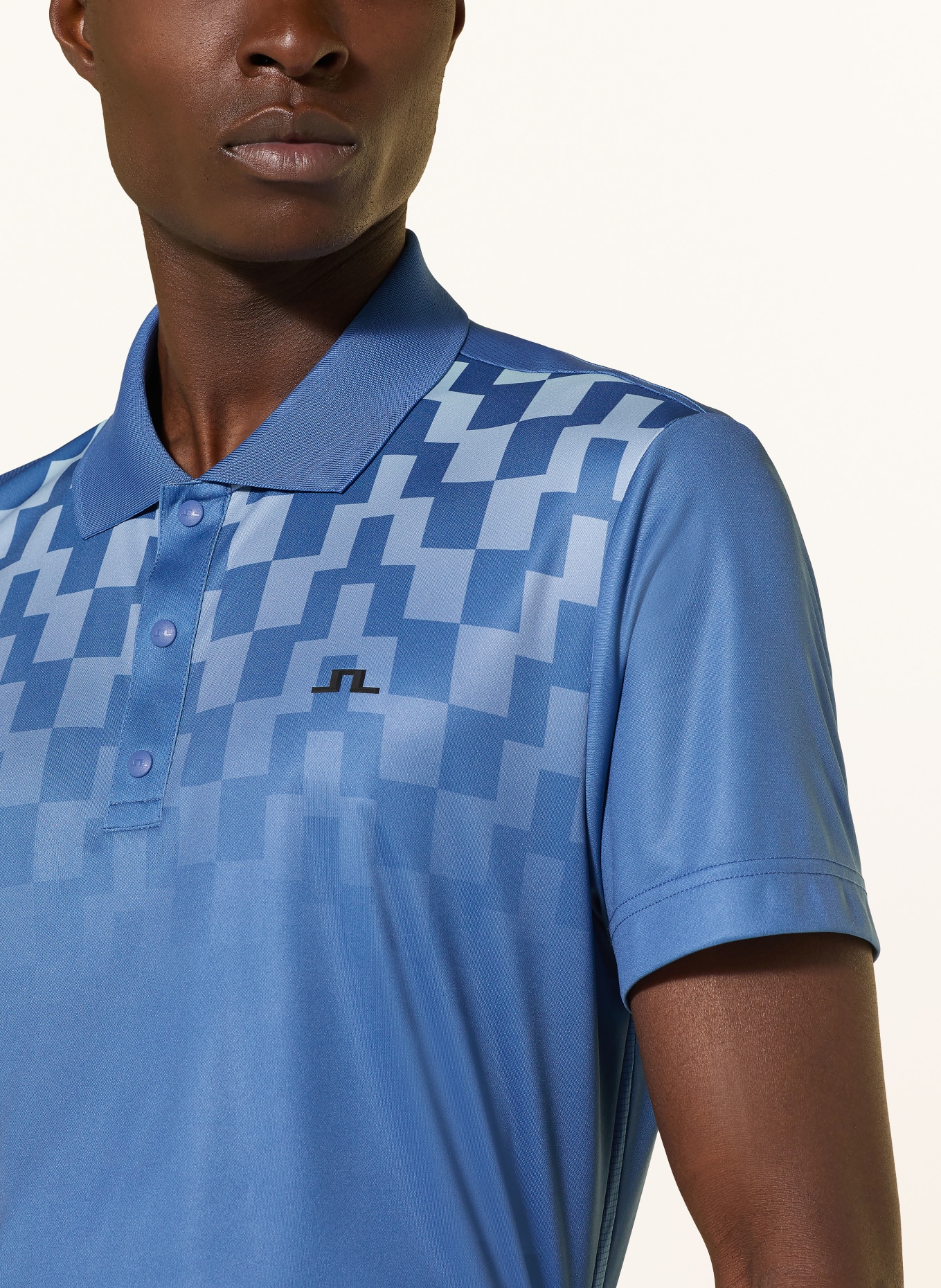 J.LINDEBERG Funktions-Poloshirt: BLAU / HELLBLAU
