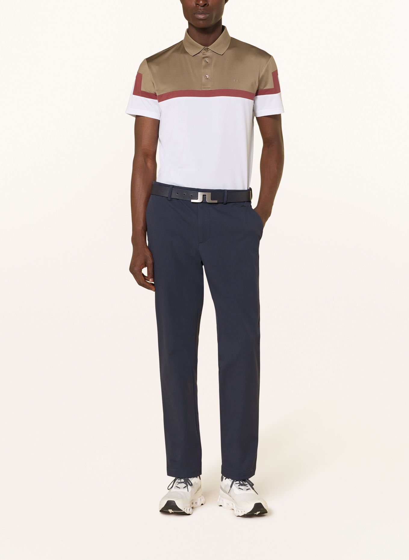 J.LINDEBERG Polo fonctionnel: BLANC / BEIGE