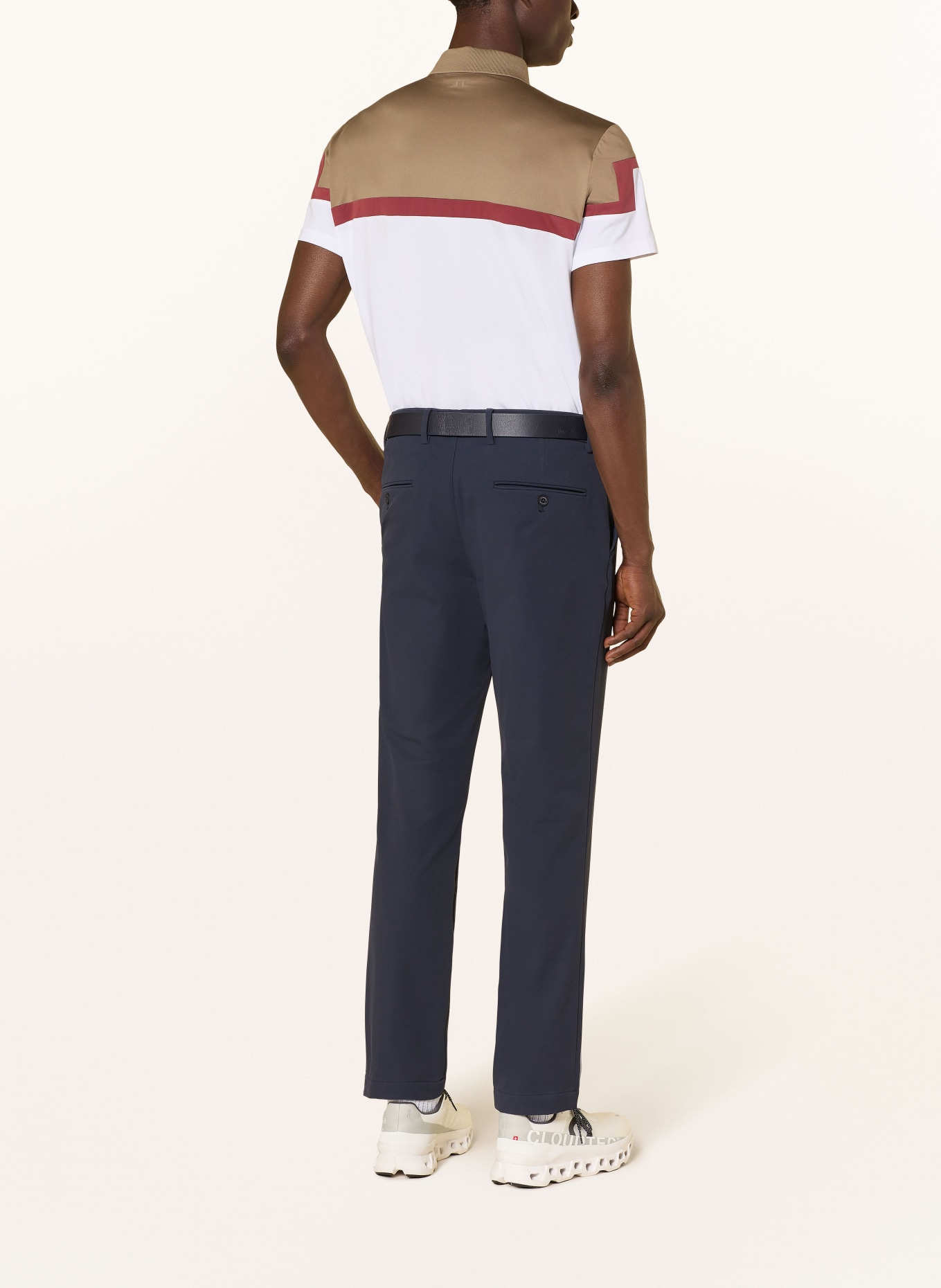 J.LINDEBERG Polo fonctionnel: BLANC / BEIGE