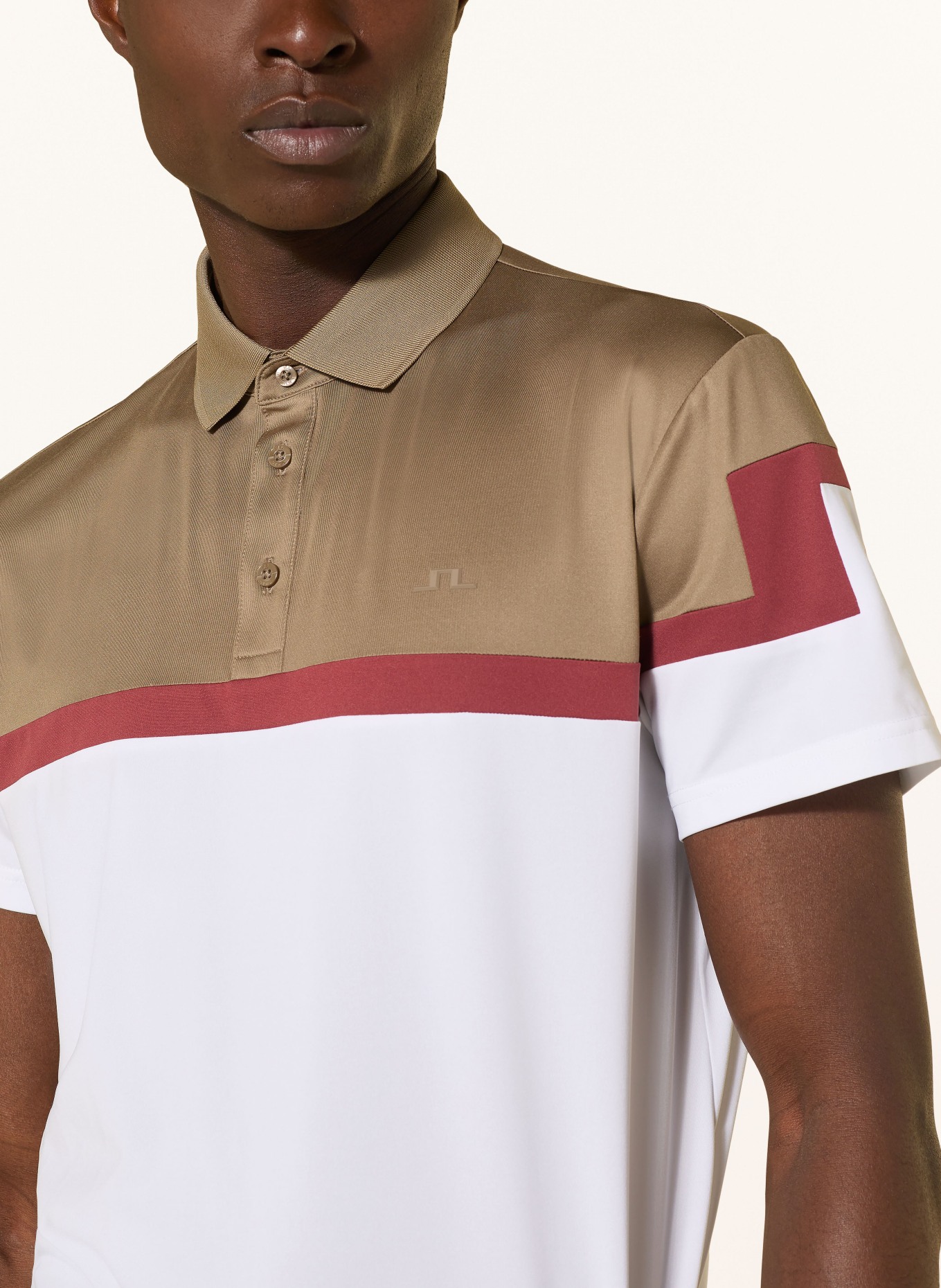 J.LINDEBERG Polo fonctionnel: BLANC / BEIGE
