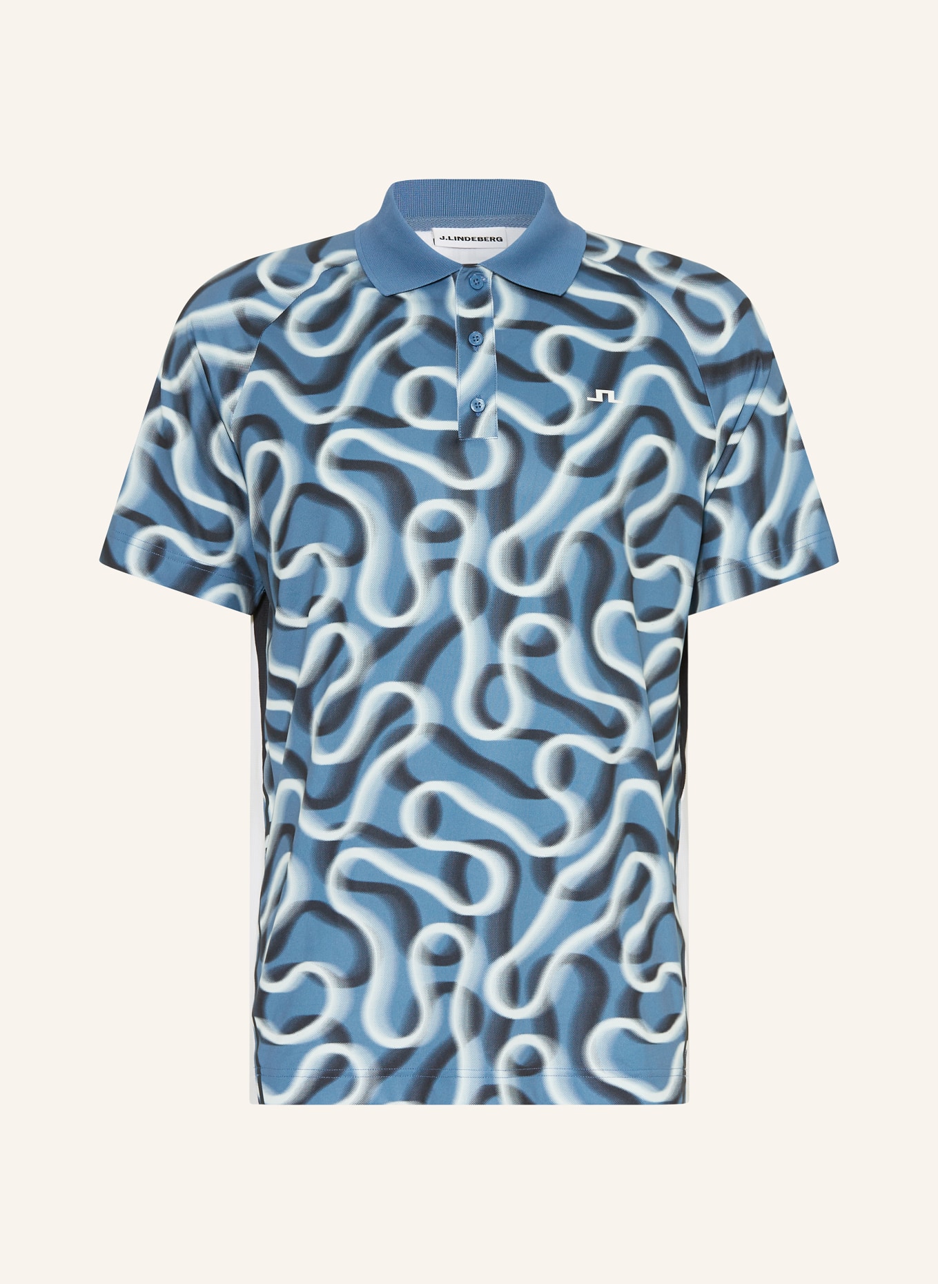 J.LINDEBERG Functional polo shirt: BLUE / WHITE