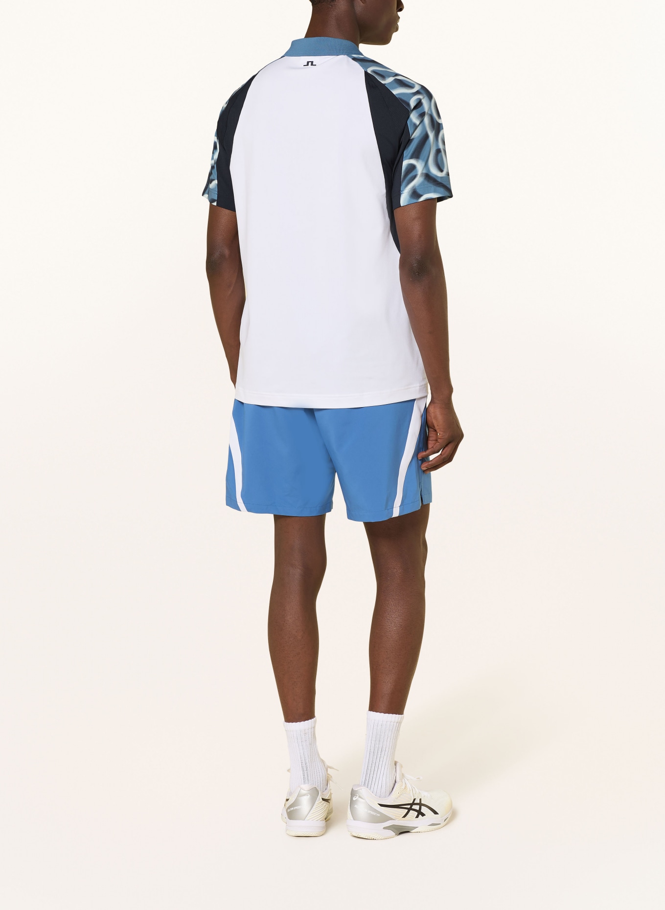 J.LINDEBERG Functional polo shirt: BLUE / WHITE