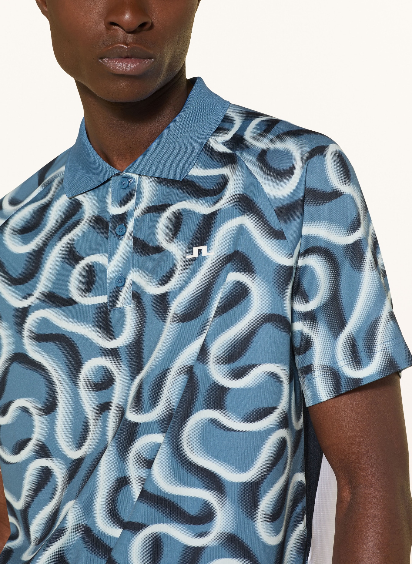 J.LINDEBERG Functional polo shirt: BLUE / WHITE