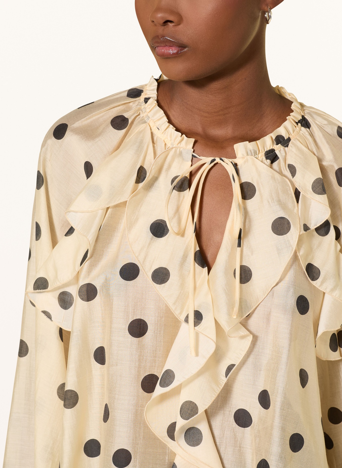 MRS & HUGS Blůza s volány: TMAVĚ ŽLUTÁ / ČERNÁ