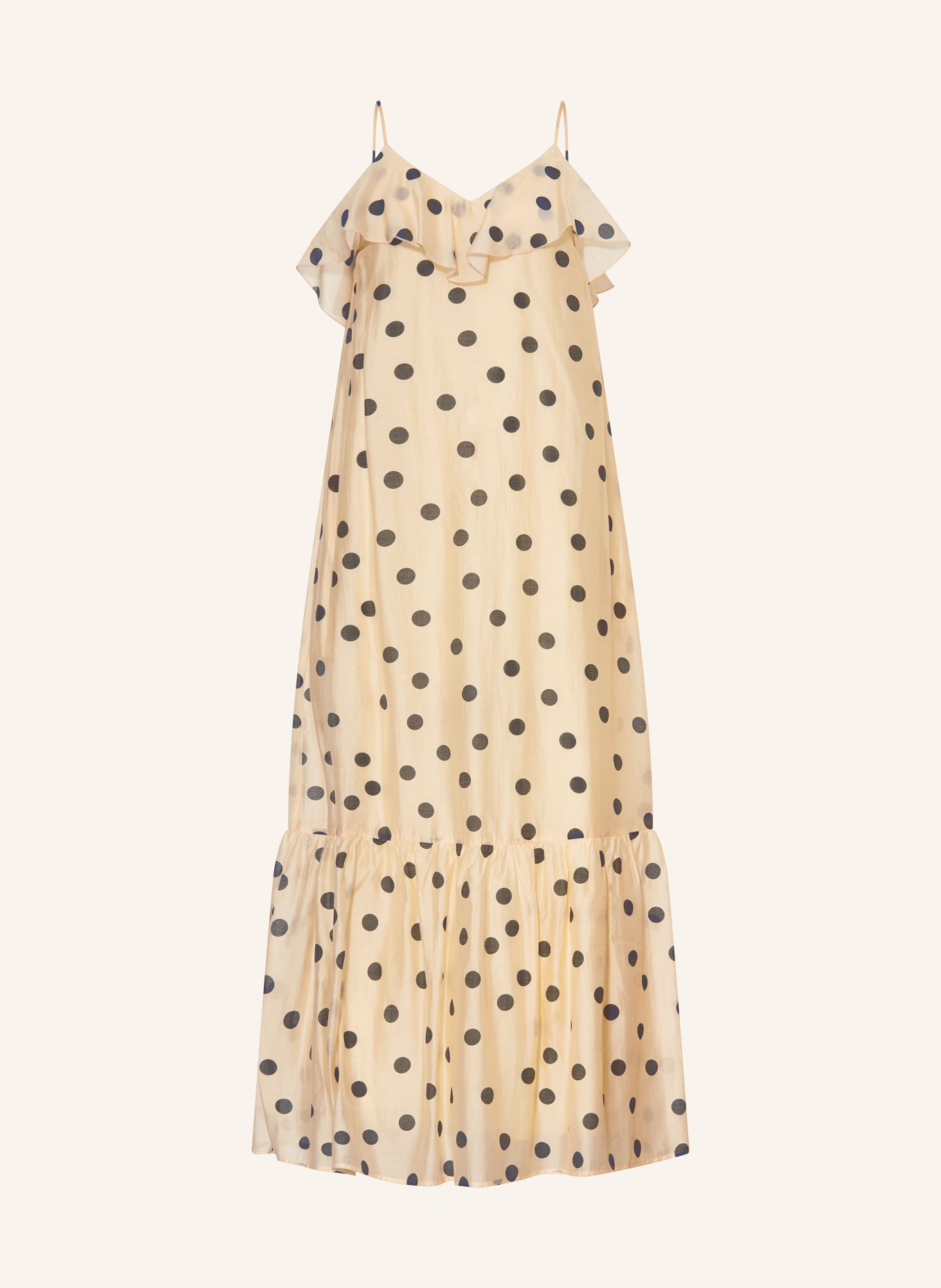 MRS & HUGS Dress with flounces: CREAM / BLACK