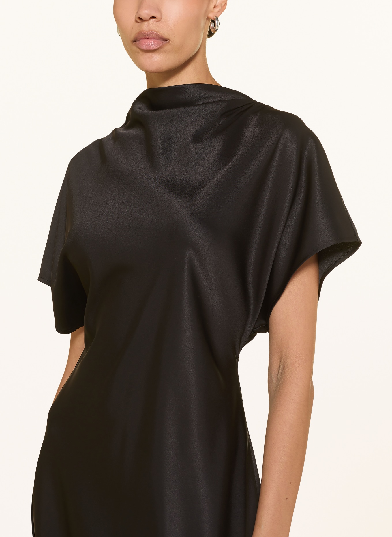 MRS & HUGS satin dress: BLACK