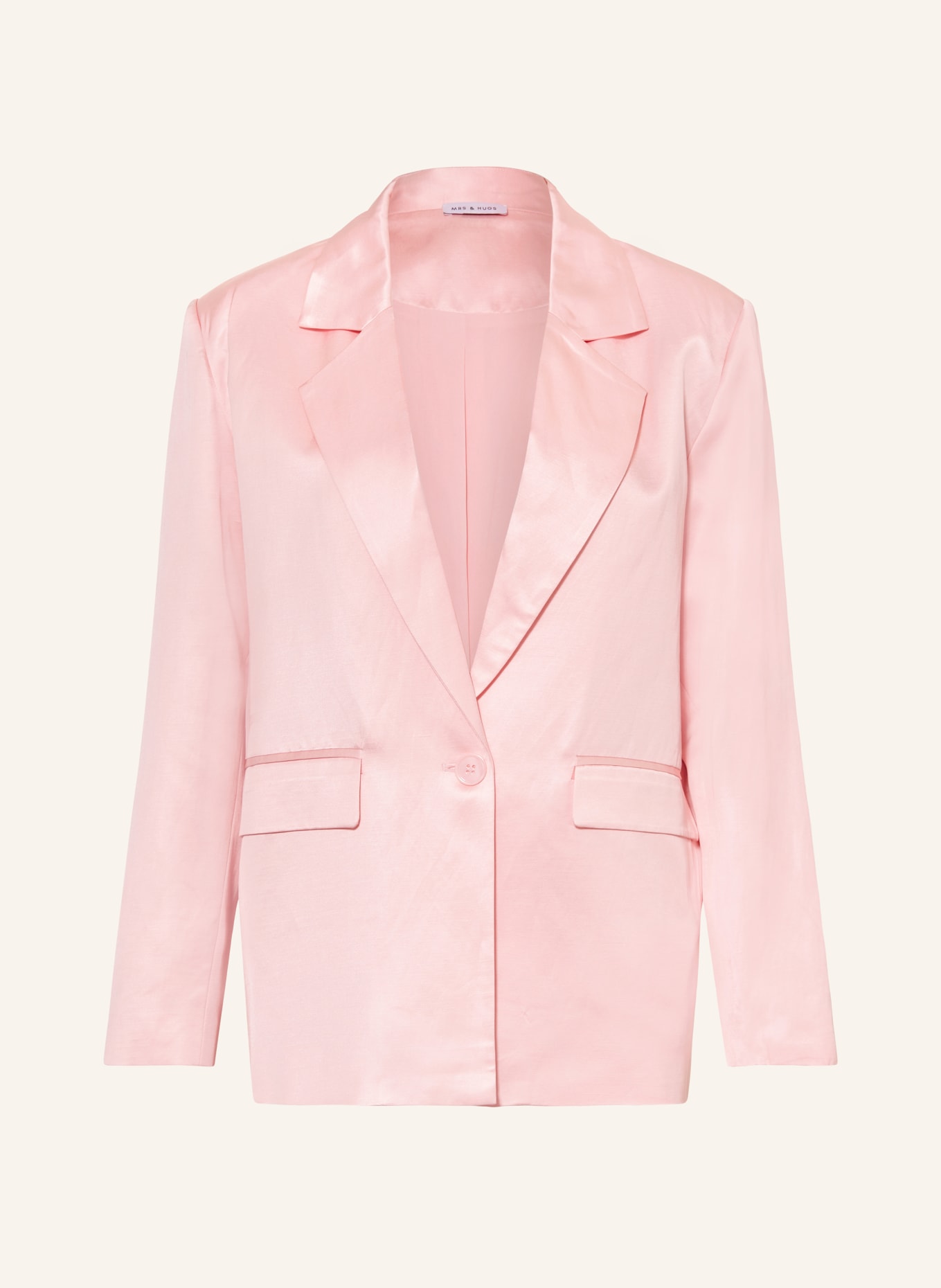 MRS & HUGS satin blazer: LIGHT PINK