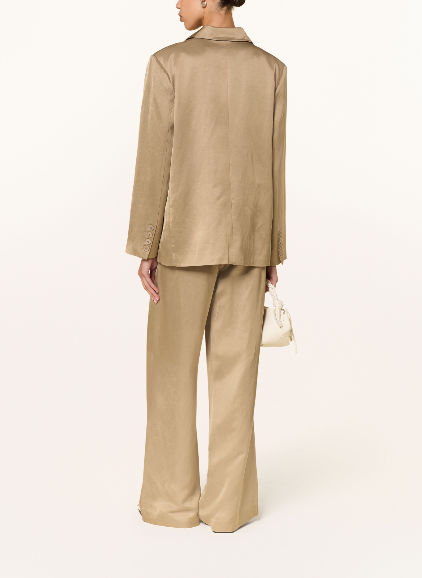 MRS & HUGS Marlenehose aus Satin: HELLGRÜN