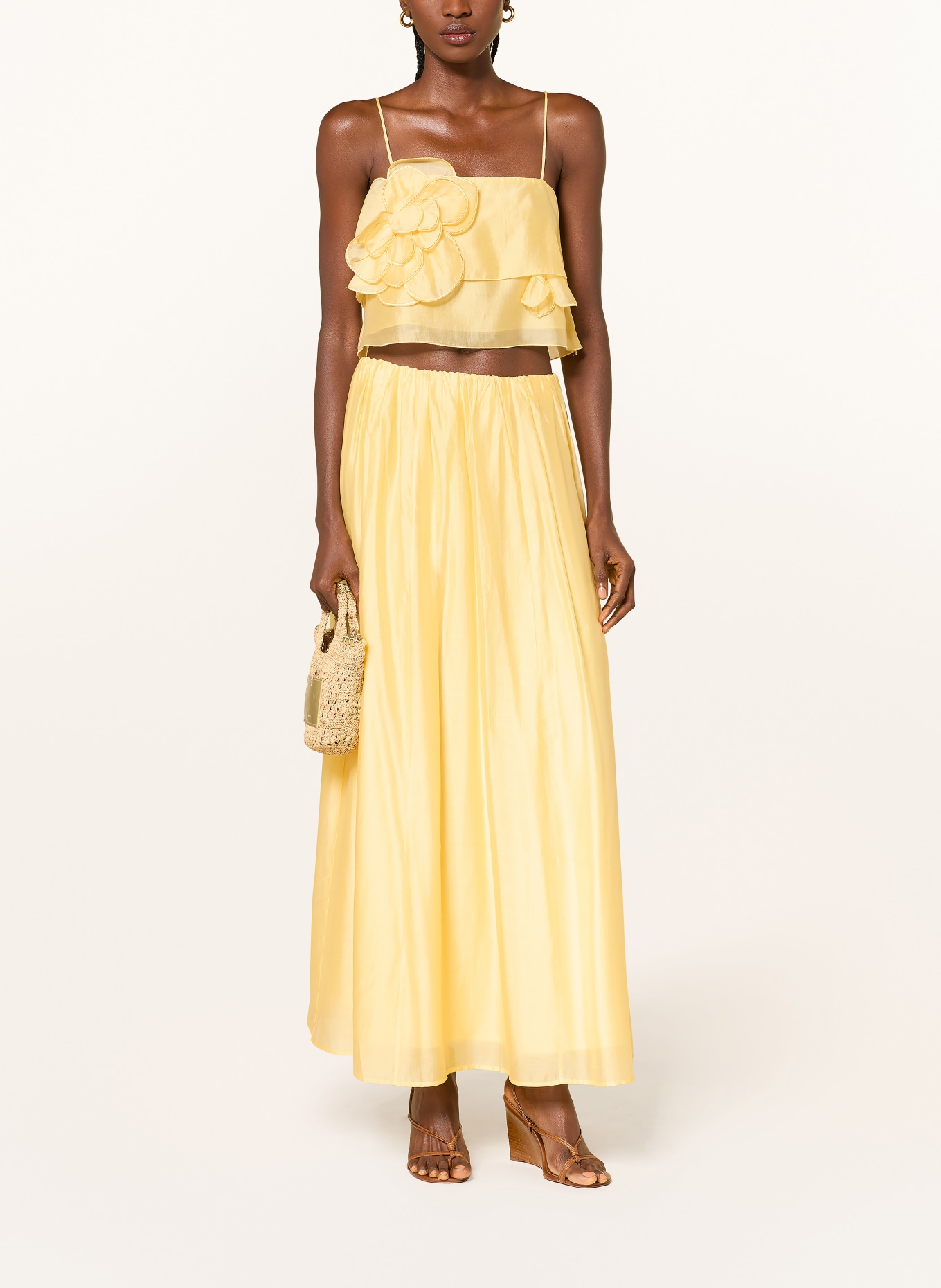 MRS & HUGS Cropped-Blusentop: HELLGELB