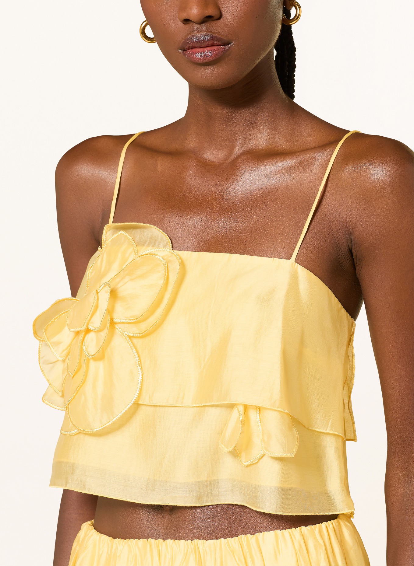 MRS & HUGS Cropped-Blusentop: HELLGELB