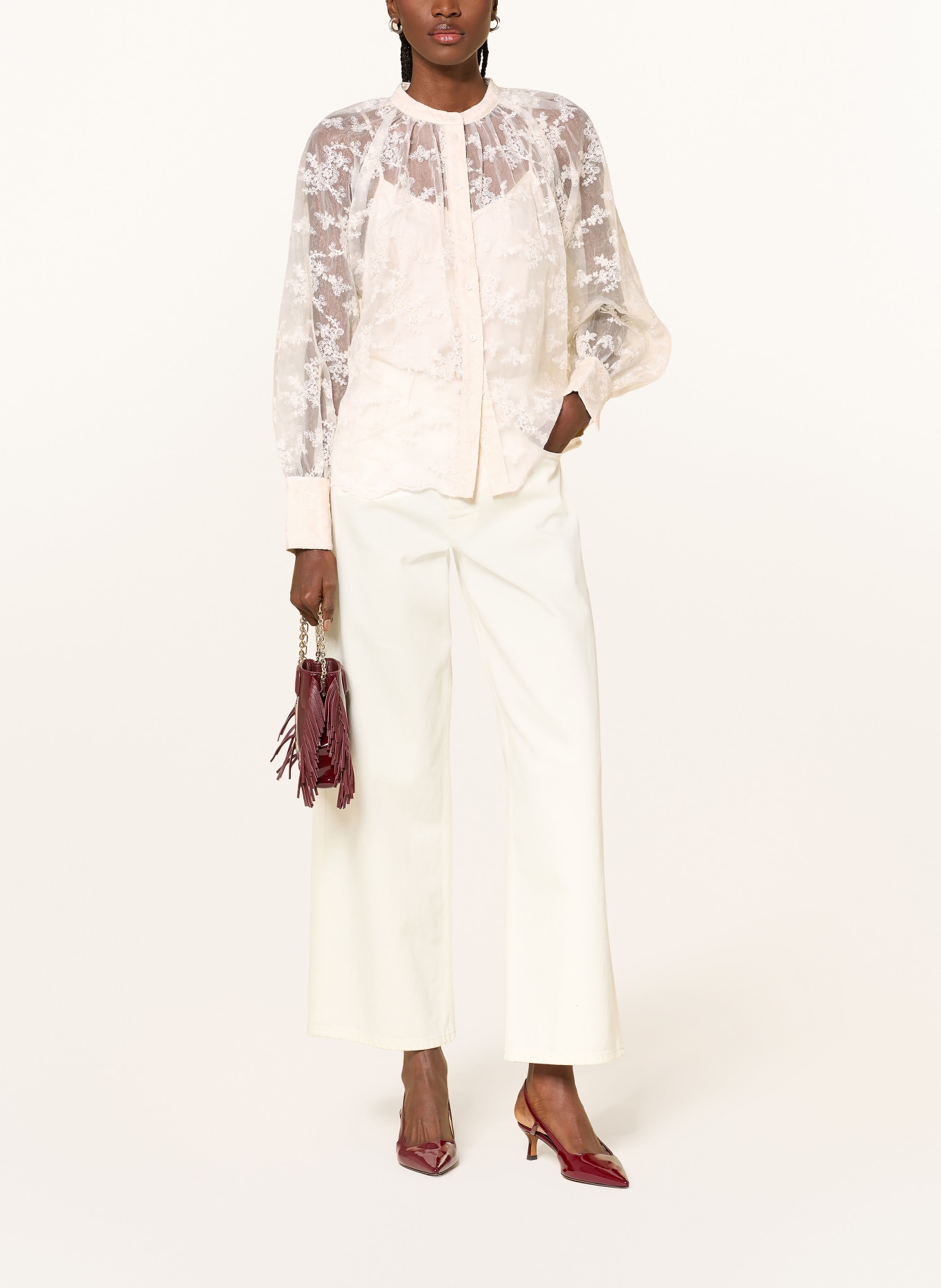 MRS & HUGS Bluse aus Spitze: CREME