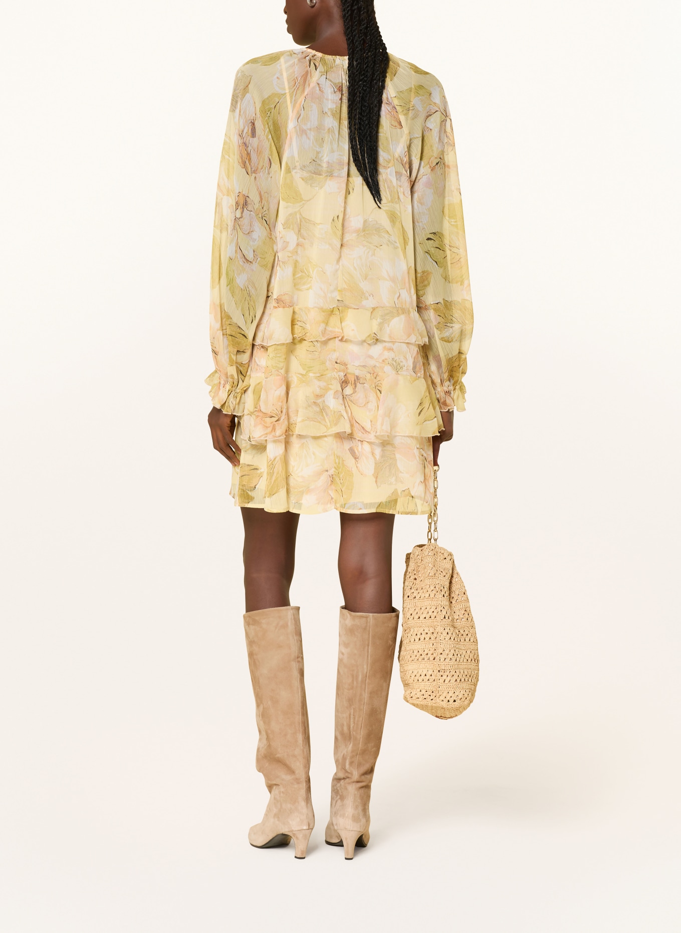 MRS & HUGS Sukienka z wolantami: ŻÓŁTY / ZIELONY