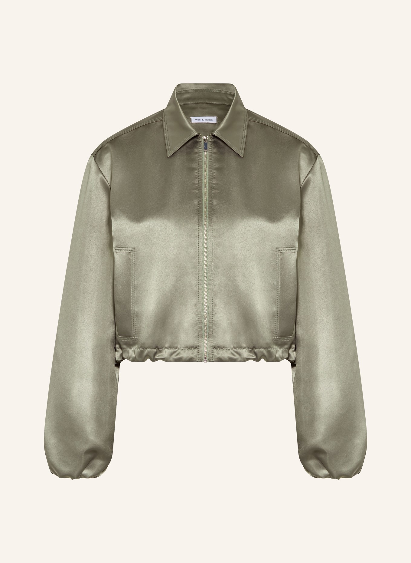 MRS & HUGS satin jacket: KHAKI