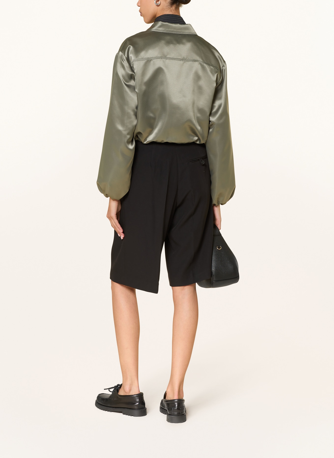 MRS & HUGS satin jacket: KHAKI