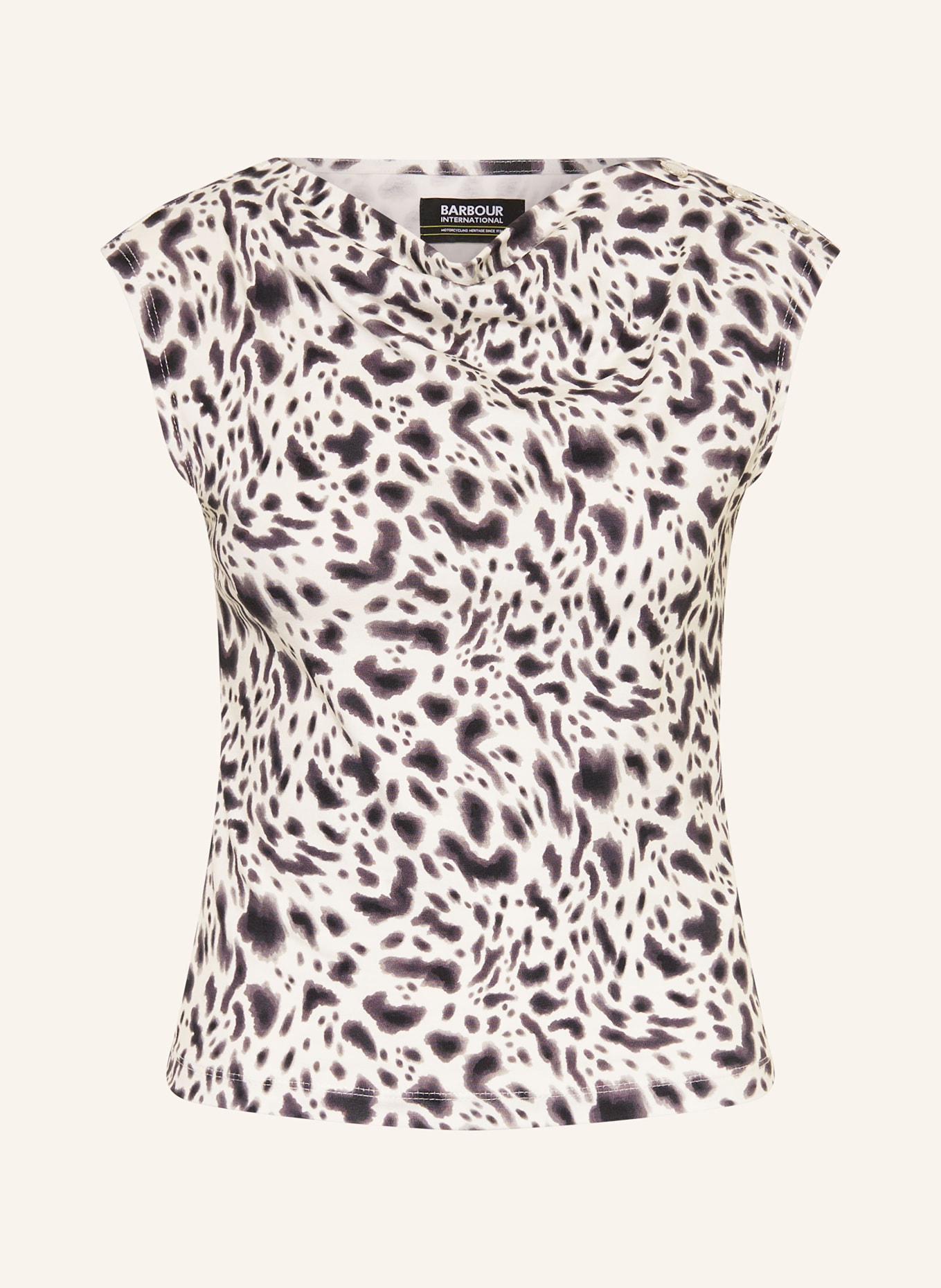 BARBOUR INTERNATIONAL Top SANTANA: ECRU / DUNKELGRAU