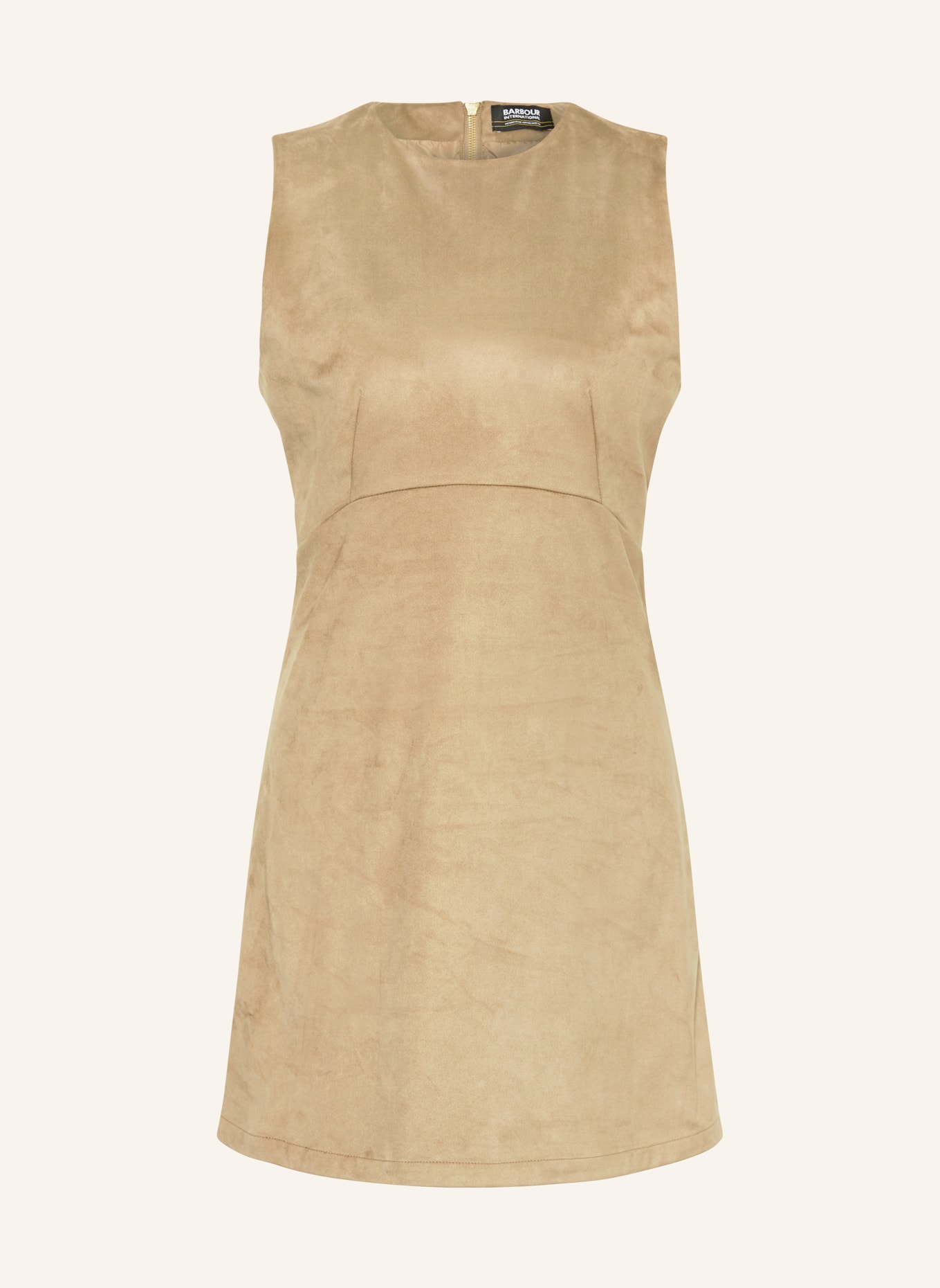 BARBOUR INTERNATIONAL Robe fourreau NIA aspect cuir: BEIGE