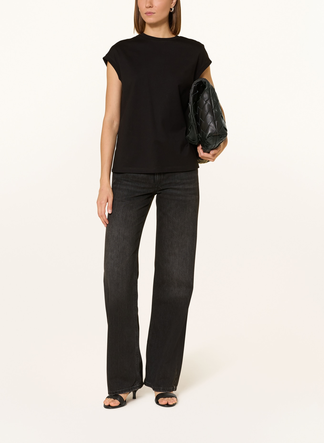 BARBOUR INTERNATIONAL T-Shirt BRIANNA im Materialmix: SCHWARZ