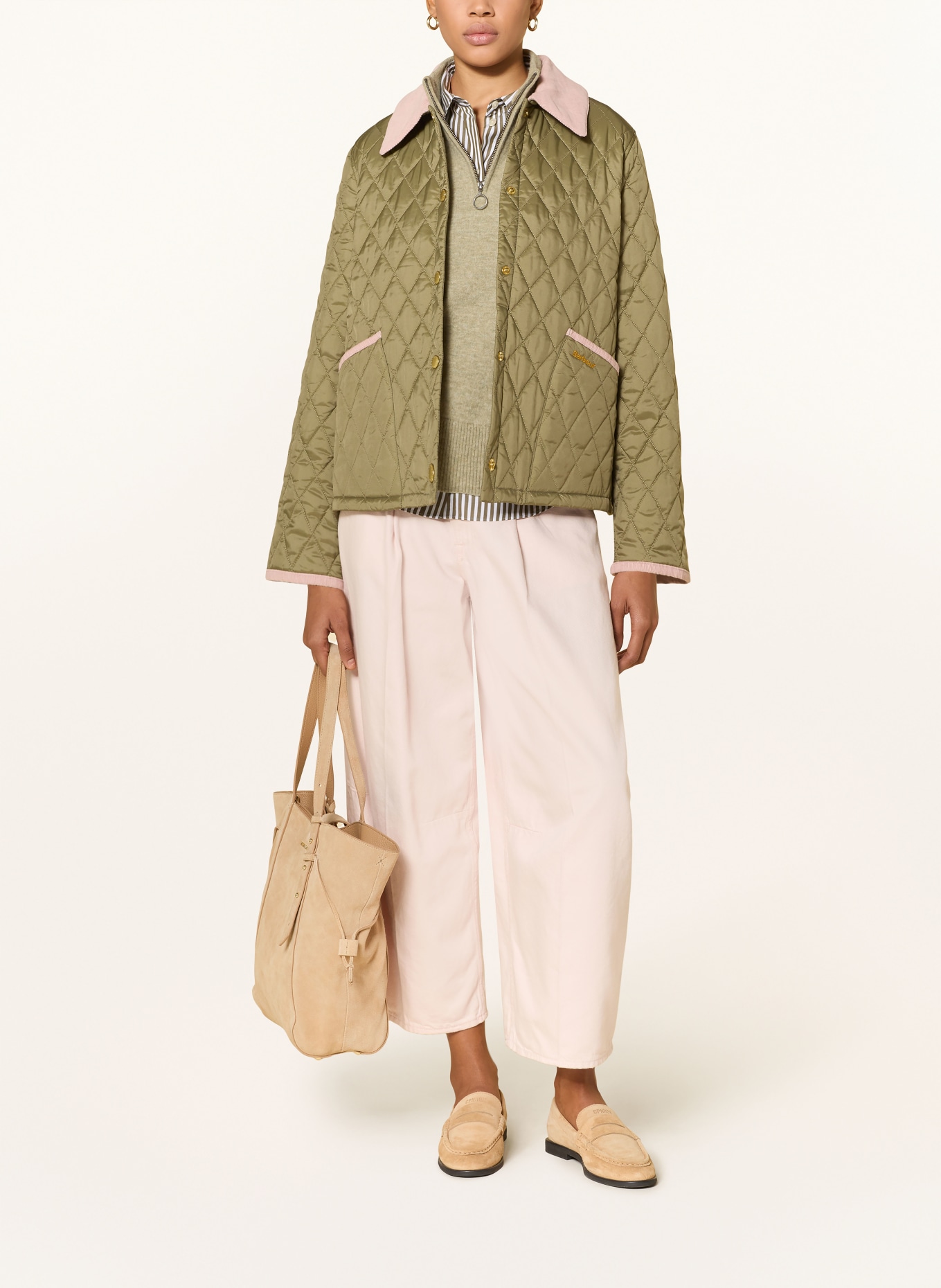 Barbour Steppjacke LIDDESDAL: OLIV / ROSÉ