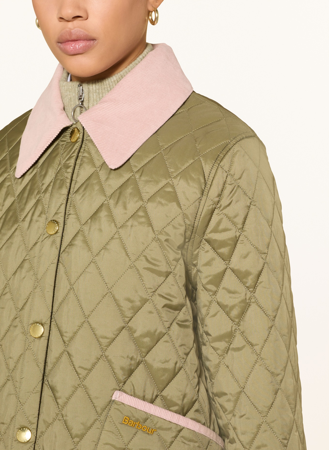 Barbour Steppjacke LIDDESDAL: OLIV / ROSÉ