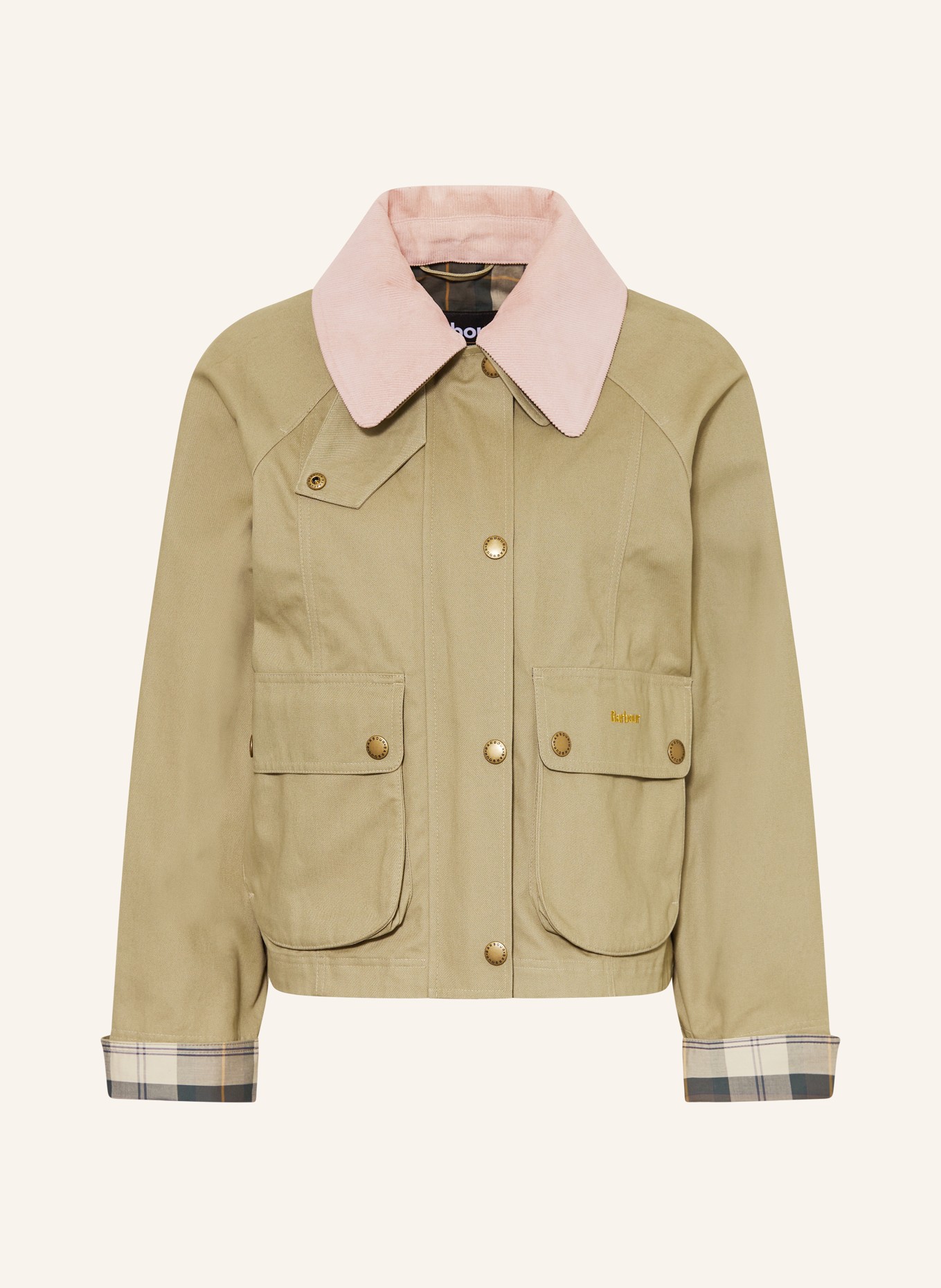 Barbour BEADNELL jacket: OLIVE / DUSKY PINK / DARK GREEN