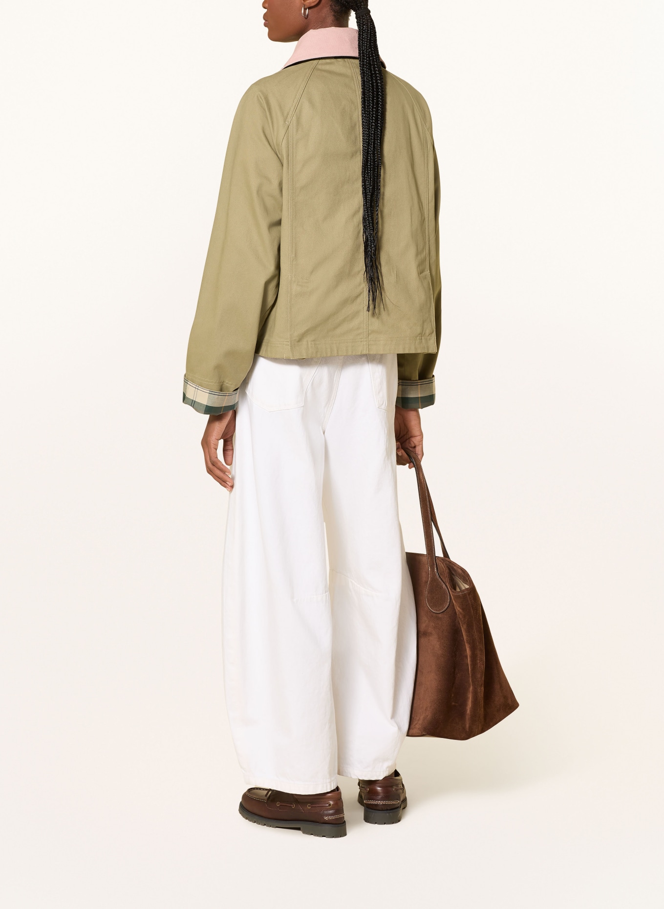 Barbour BEADNELL jacket: OLIVE / DUSKY PINK / DARK GREEN