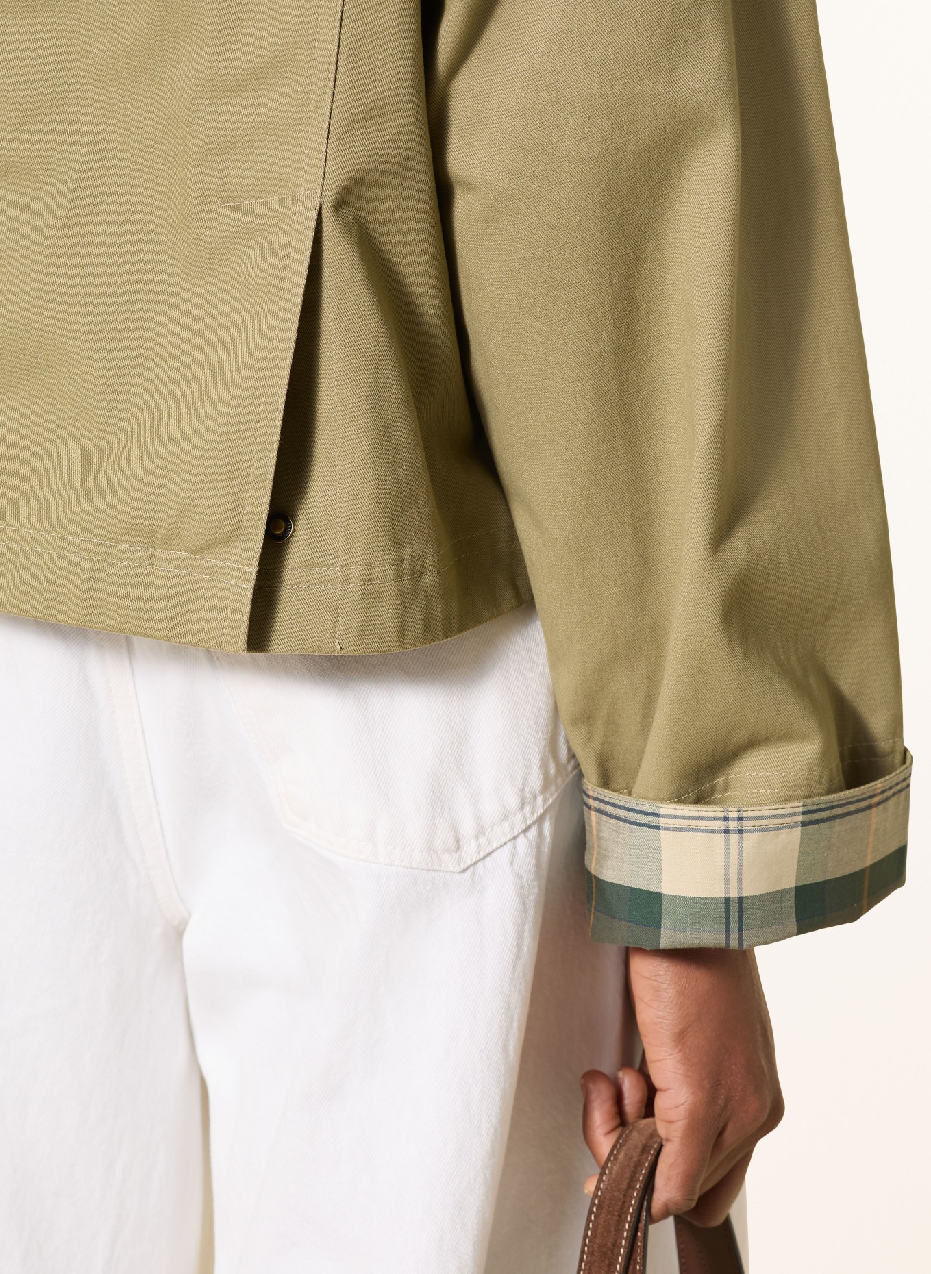 Barbour BEADNELL jacket: OLIVE / DUSKY PINK / DARK GREEN