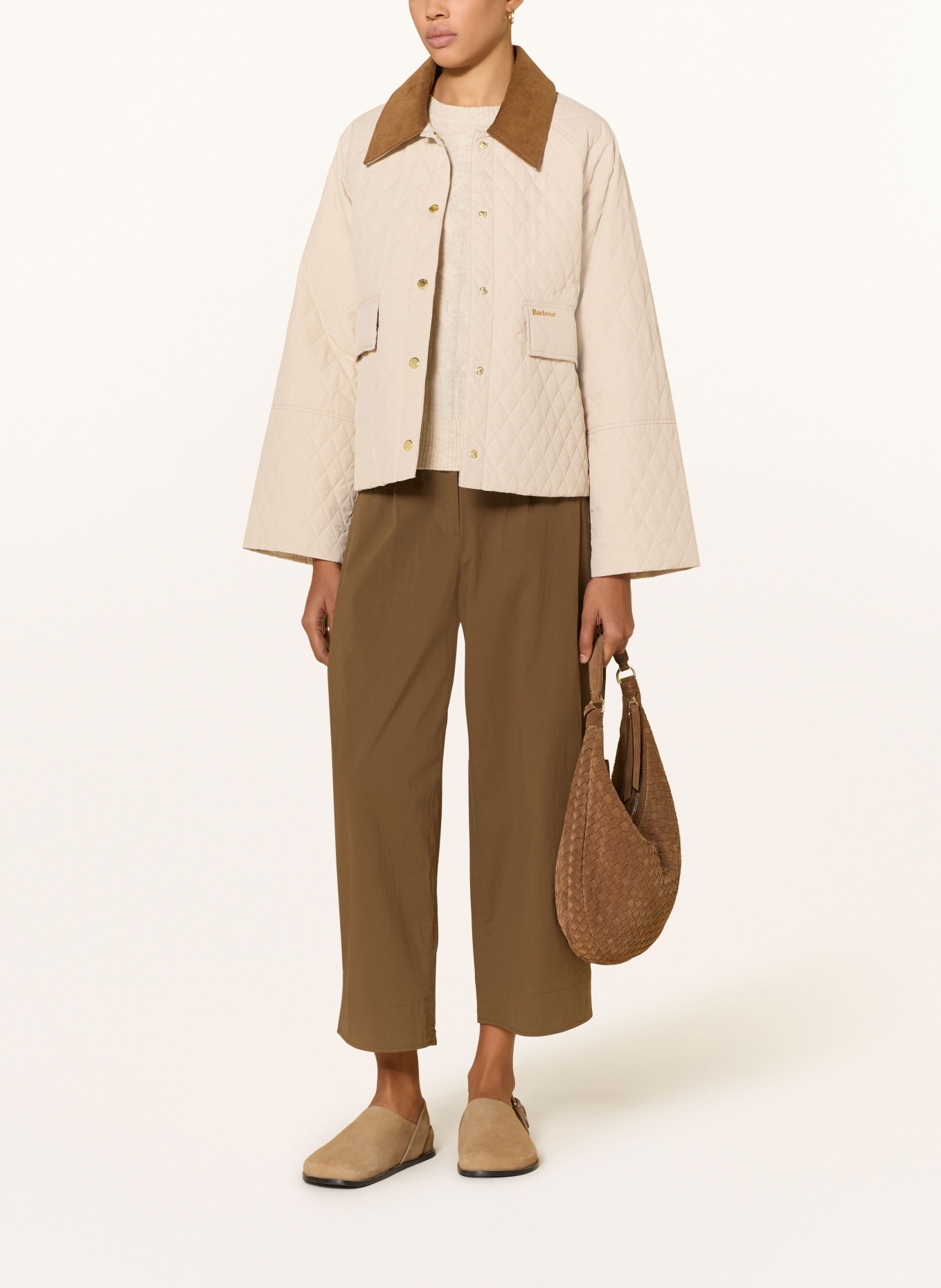 Barbour Steppjacke KIRBY: ECRU / BRAUN