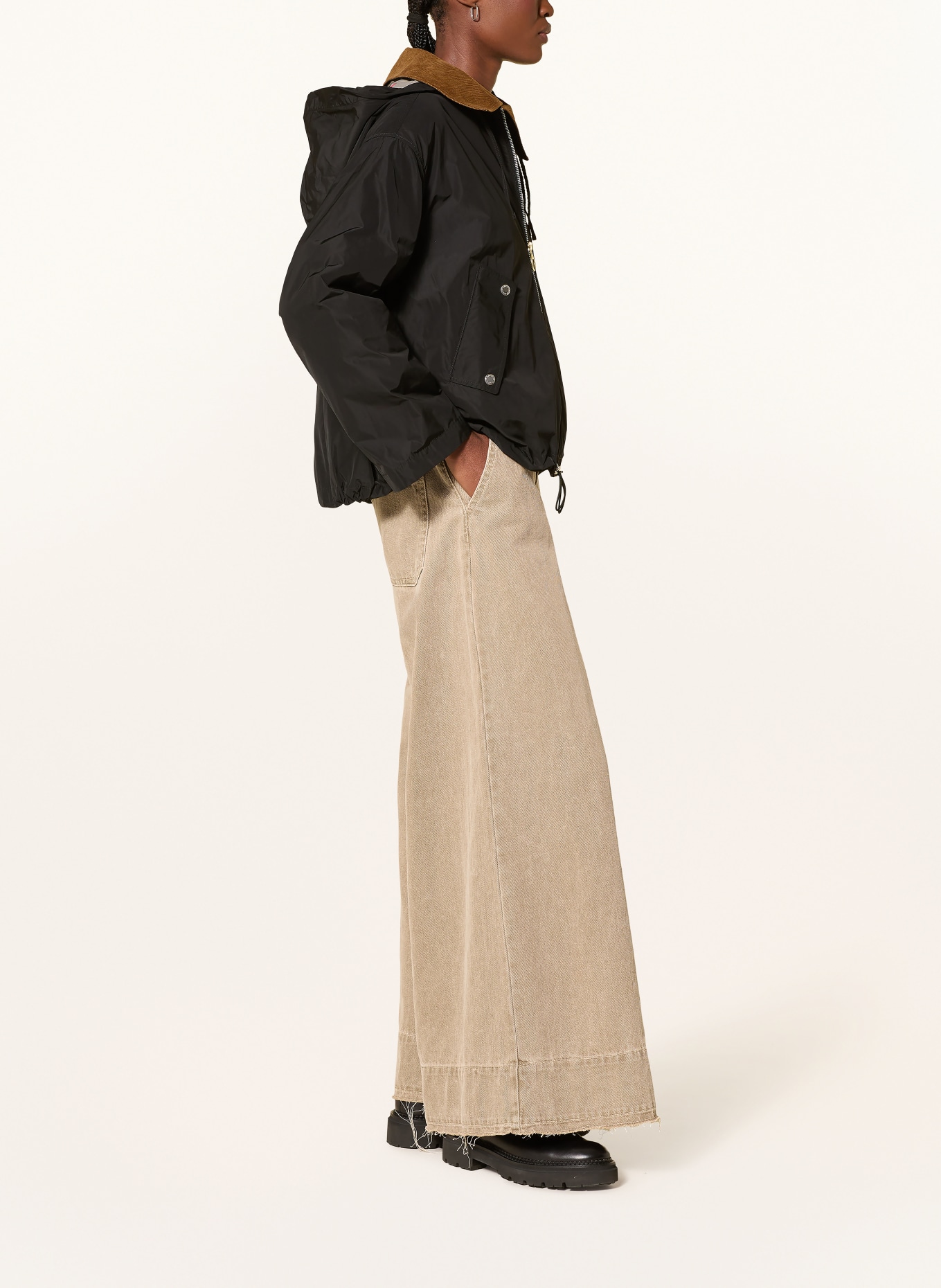 Barbour Jacke WEAVER: SCHWARZ / COGNAC / BEIGE