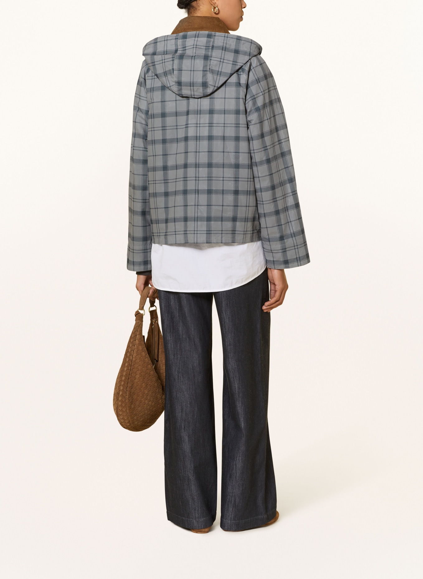 Barbour Jacke CARNFORTH mit abnehmbarer Kapuze: BLAUGRAU / BRAUN / DUNKELBLAU