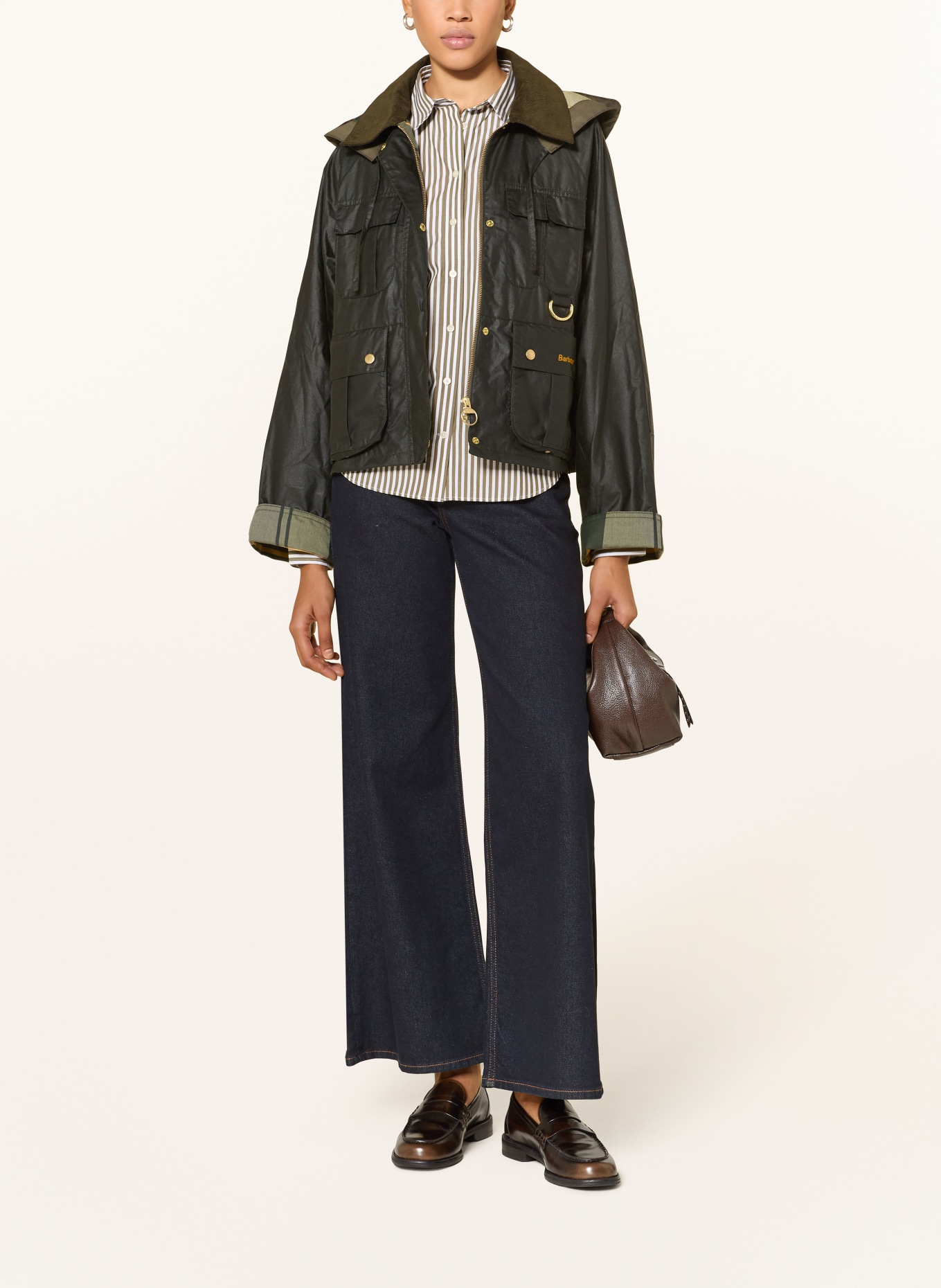 Barbour Kurtka polowa LIZA: CZIEMNOSZARY / KHAKI