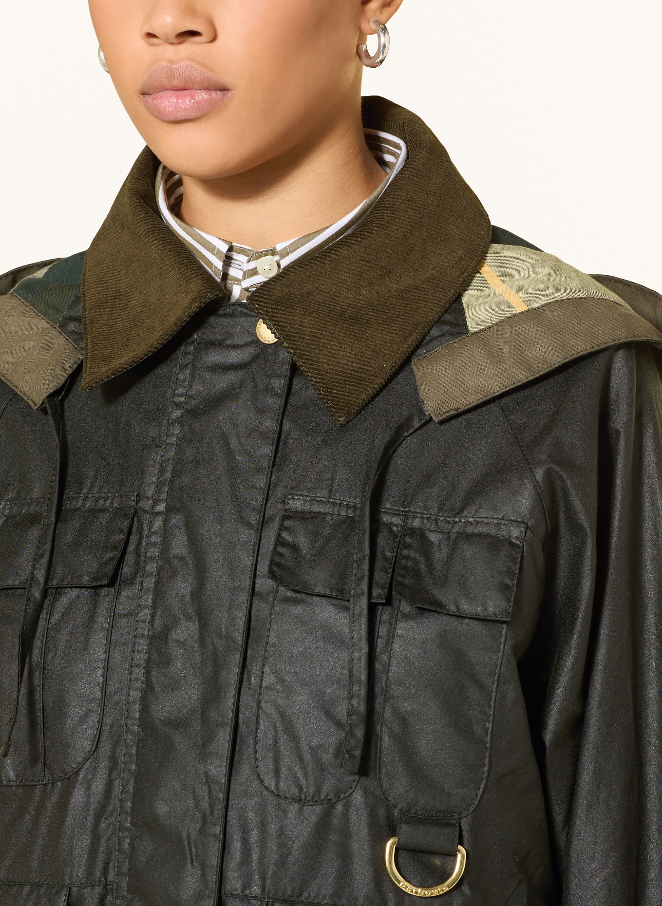 Barbour Kurtka polowa LIZA: CZIEMNOSZARY / KHAKI