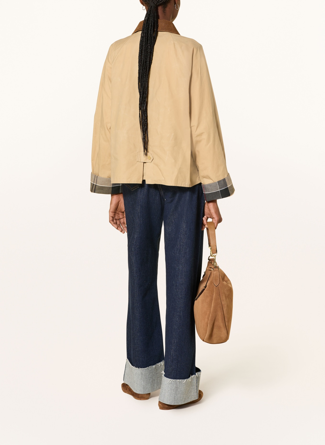 Barbour CATLIN jacket: BEIGE / COGNAC / DARK GRAY