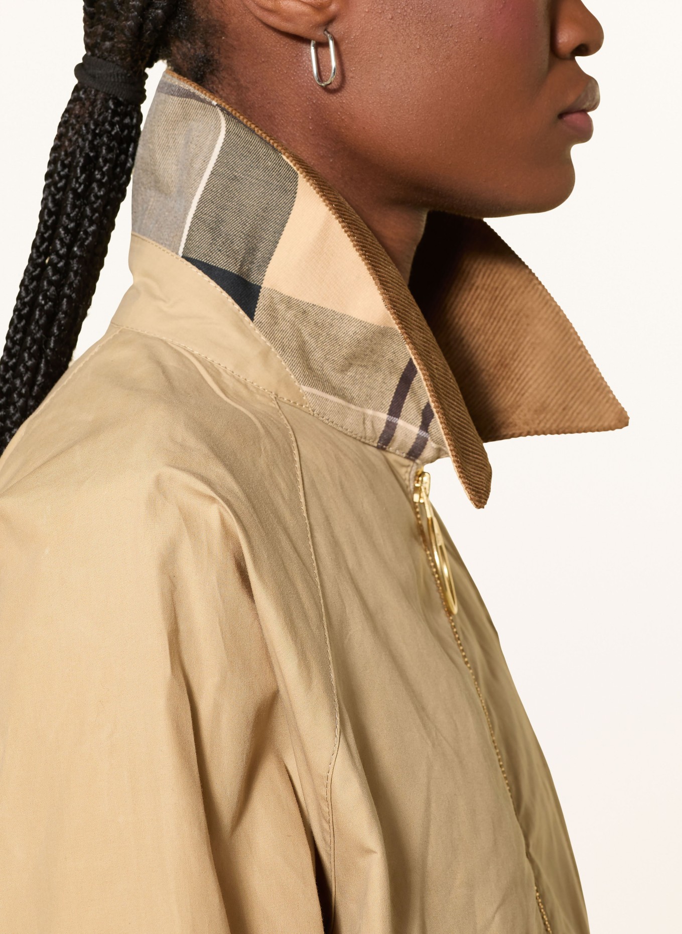 Barbour CATLIN jacket: BEIGE / COGNAC / DARK GRAY