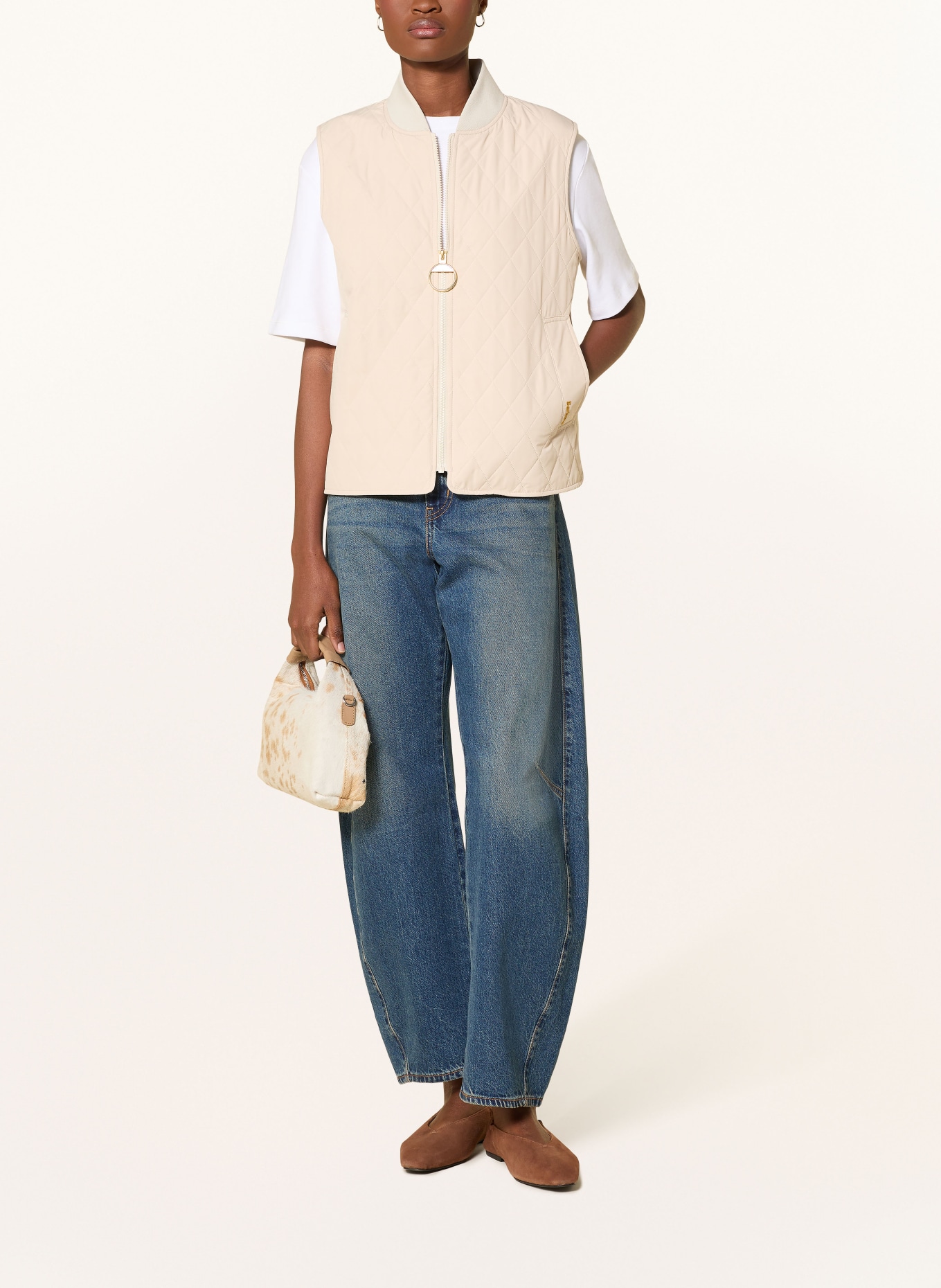 Barbour ROEBURN quilted vest: CREAM