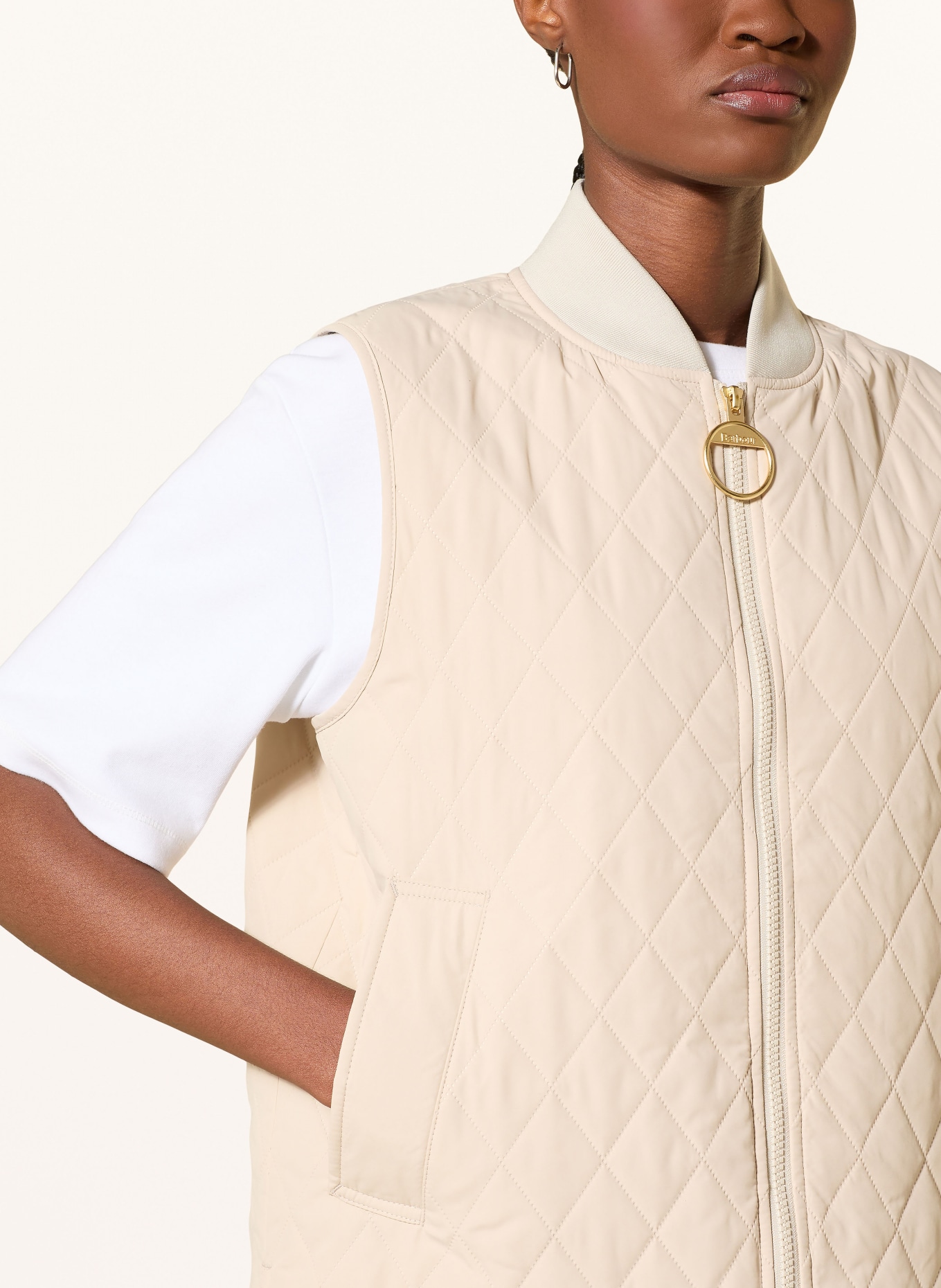 Barbour ROEBURN quilted vest: CREAM