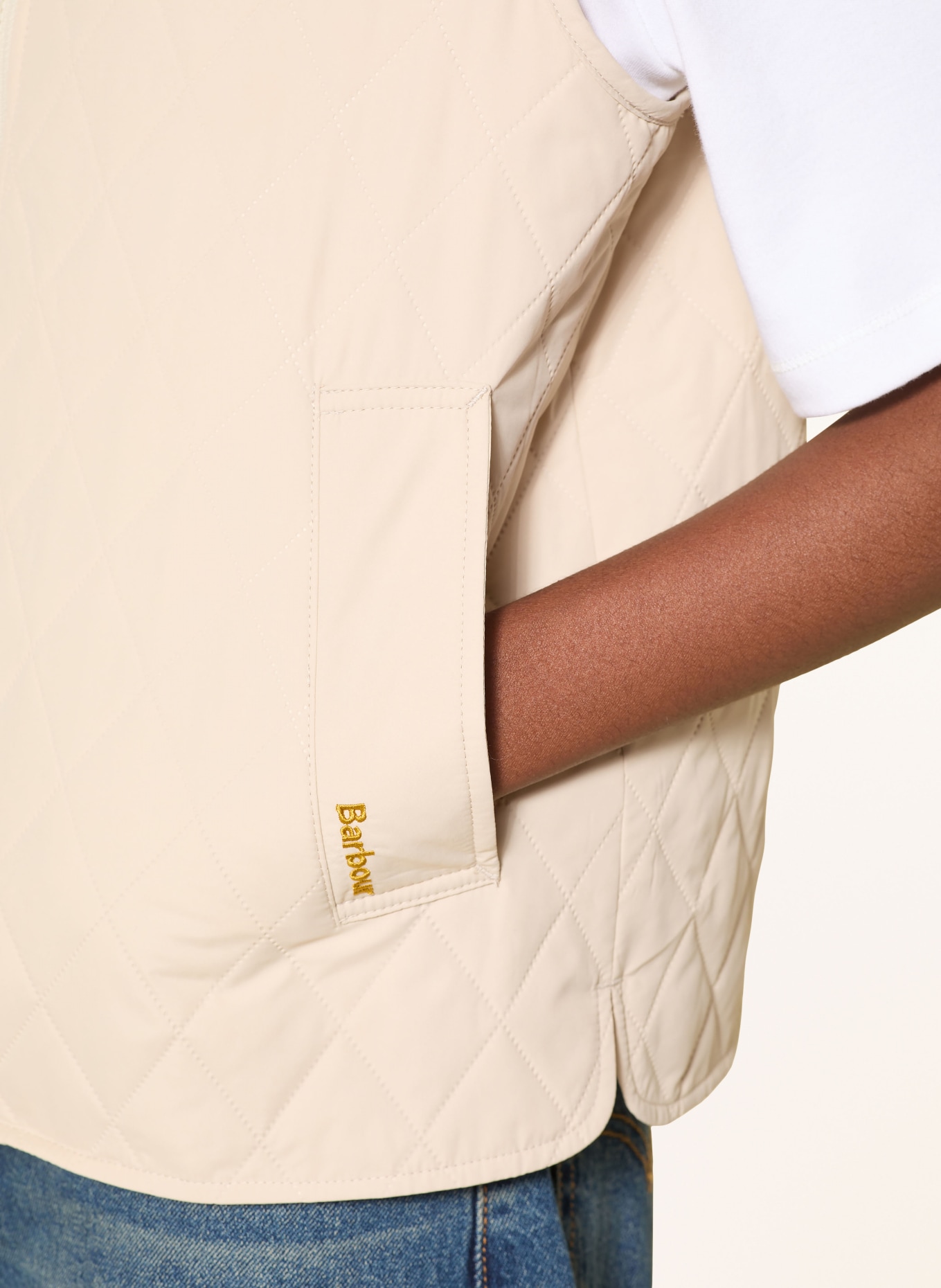 Barbour ROEBURN quilted vest: CREAM