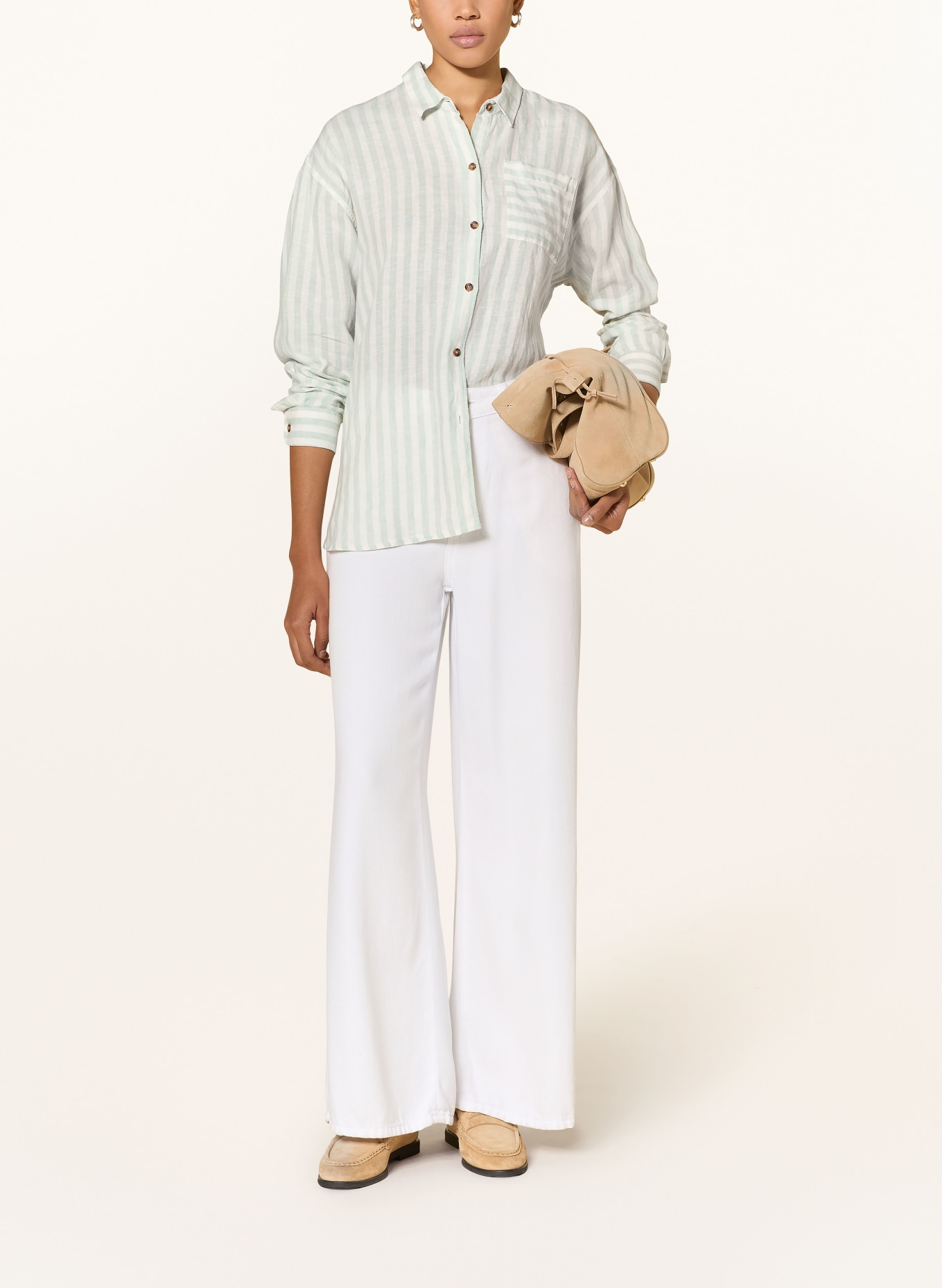 Barbour Lněná košile ANNIE: MÁTOVÁ / REŽNÁ